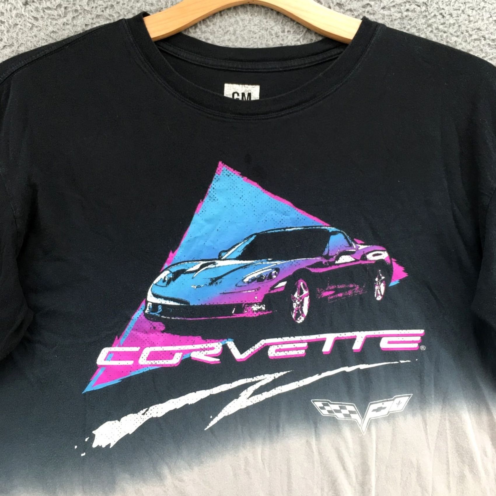 Vintage GM Corvette Graphic Tee T-Shirt Womens XL Black Long Sleeve Cropped Crew Neck Size XL / US 12-14 / IT 48-50 - 3 Thumbnail