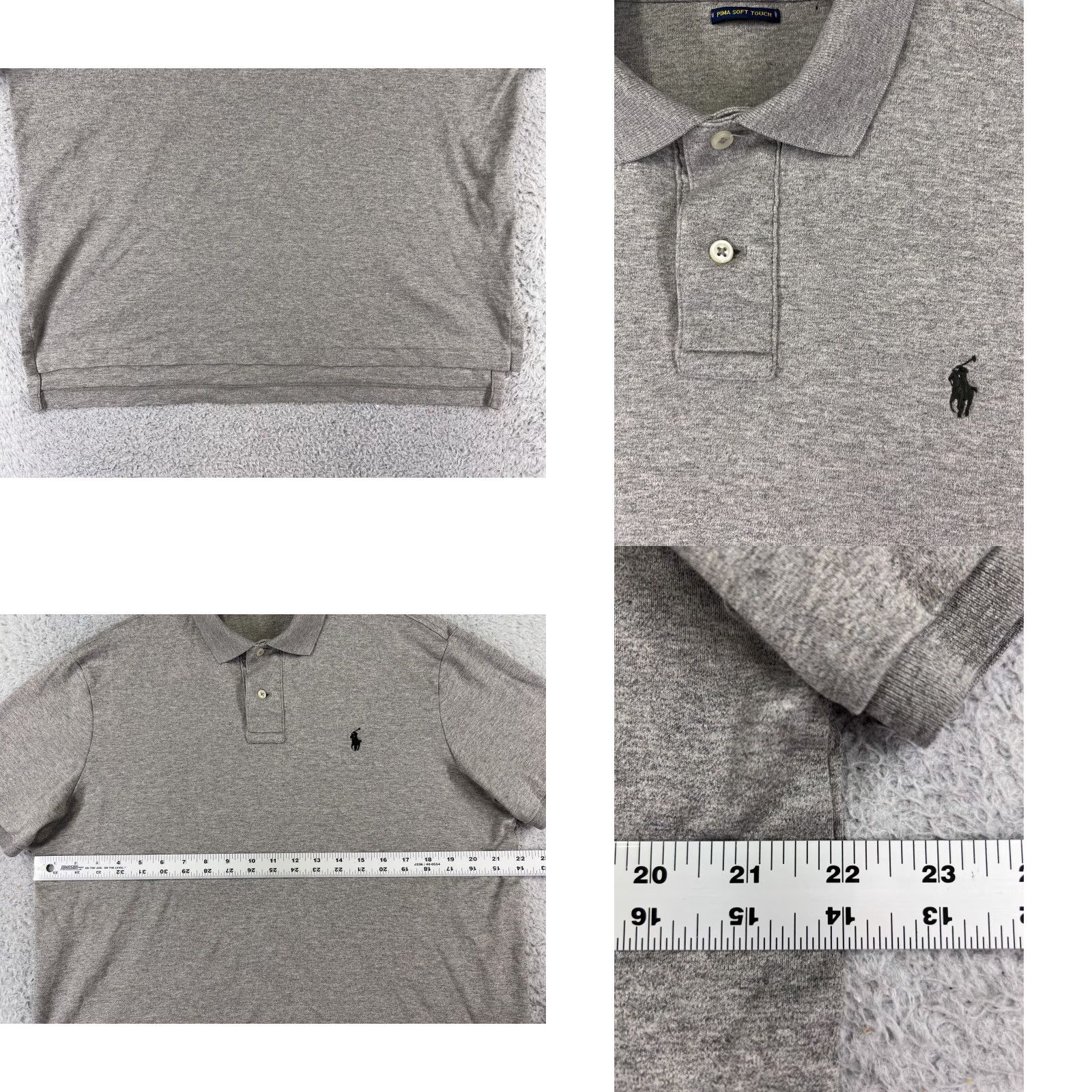 Polo Ralph Lauren Polo Ralph Lauren Shirt Men Large Gray Solid Pima Soft Touch Jersey Size US L / EU 52-54 / 3 - 8 Thumbnail