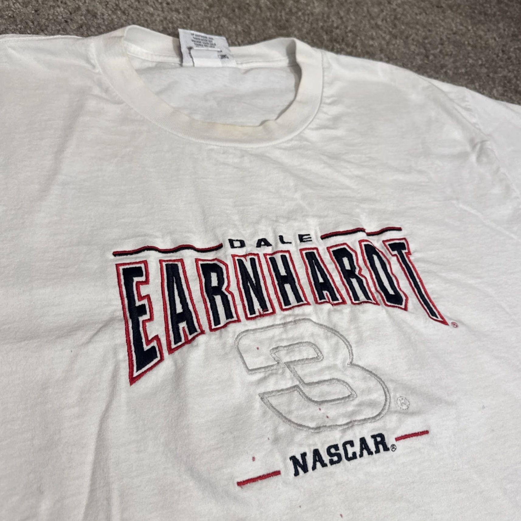 Vintage VINTAGE Dale Earnhardt #3 Embroidered Nascar Racing White T-Shirt XL Chase Mens 90s Size US XL / EU 56 / 4 - 2 Thumbnail