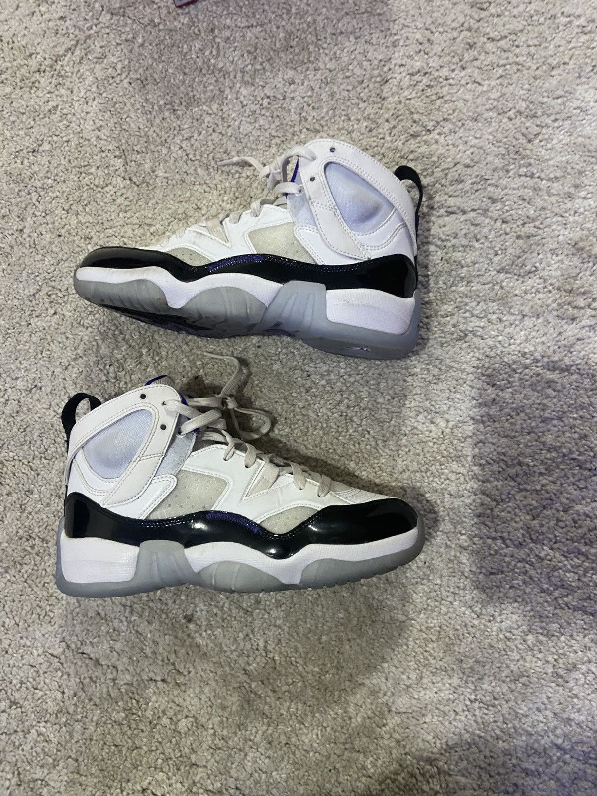 Jordan Brand US 13 Air Jordan Men's White Black Purple NikeRetro Two Trey Size US 5.5 / EU 38 - 1 Thumbnail