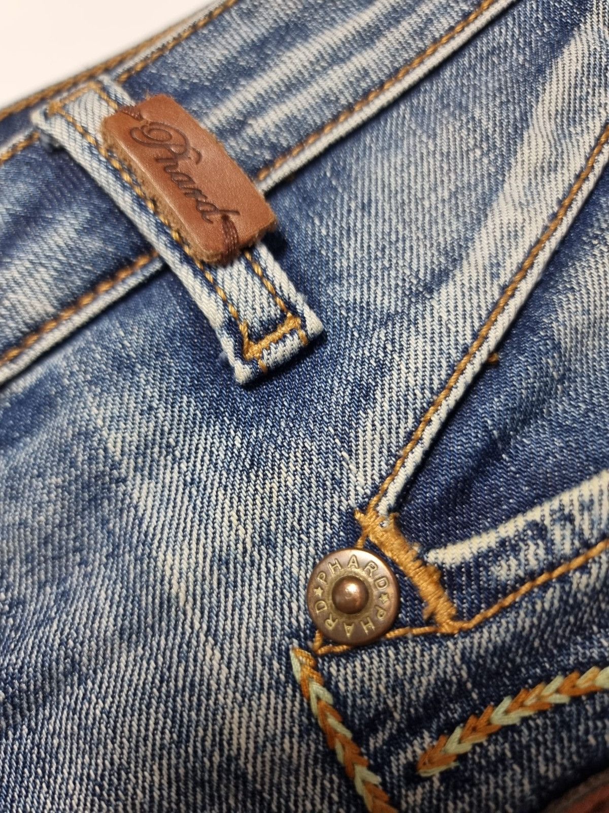 Vintage vintage Phard Glowing jeans leather skirt L country womens Size 29" - 7 Thumbnail