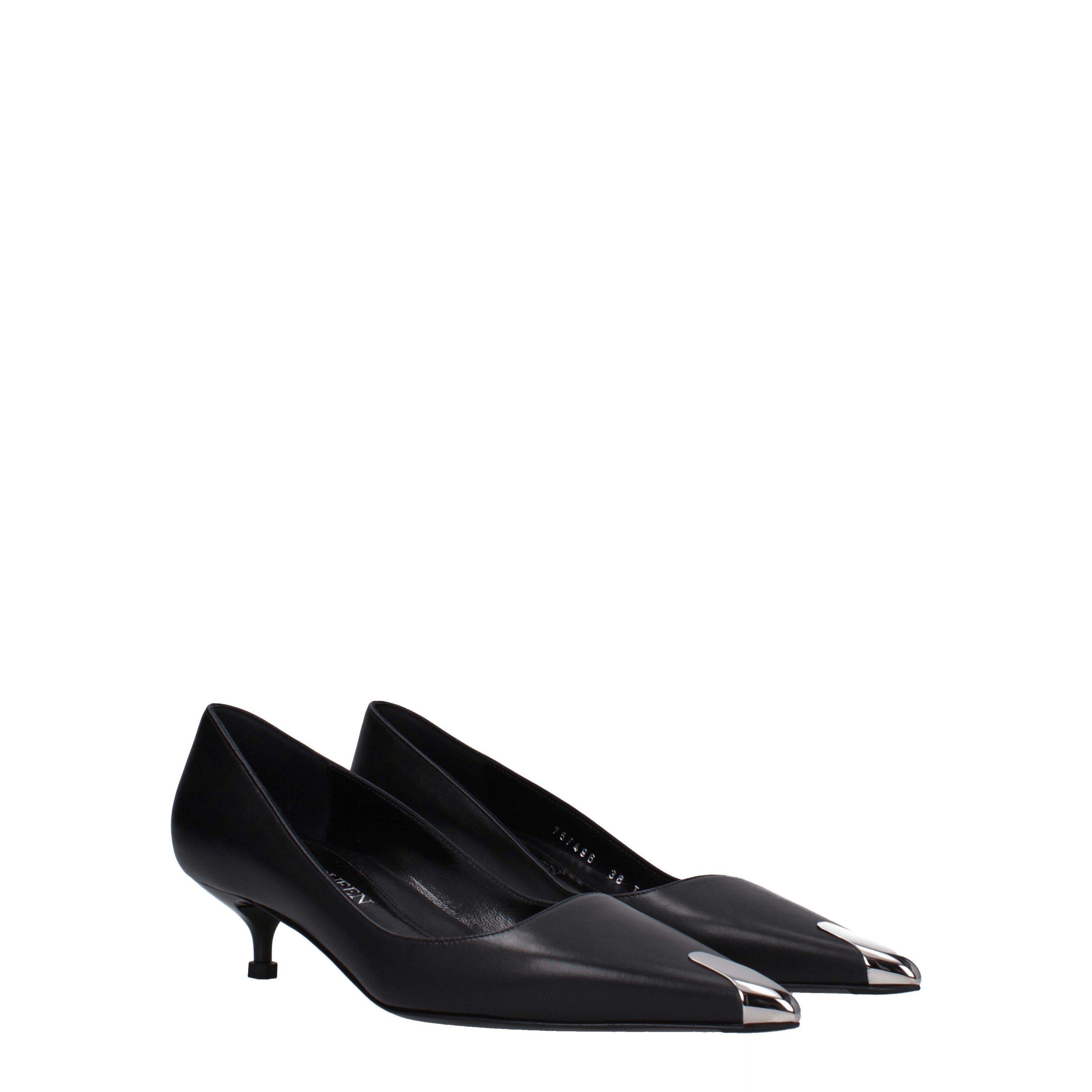 Alexander McQueen Silver Leather Revel Pumps | Grailed
