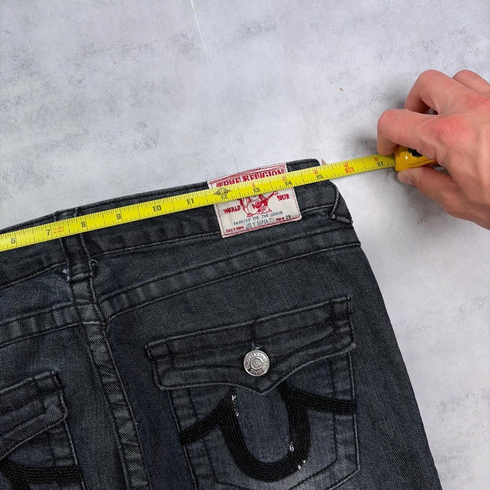 True Religion Y2K True Religion Grunge Joey Super T Straight Denim Jeans Size 30" / US 8 / IT 44 - 6 Thumbnail