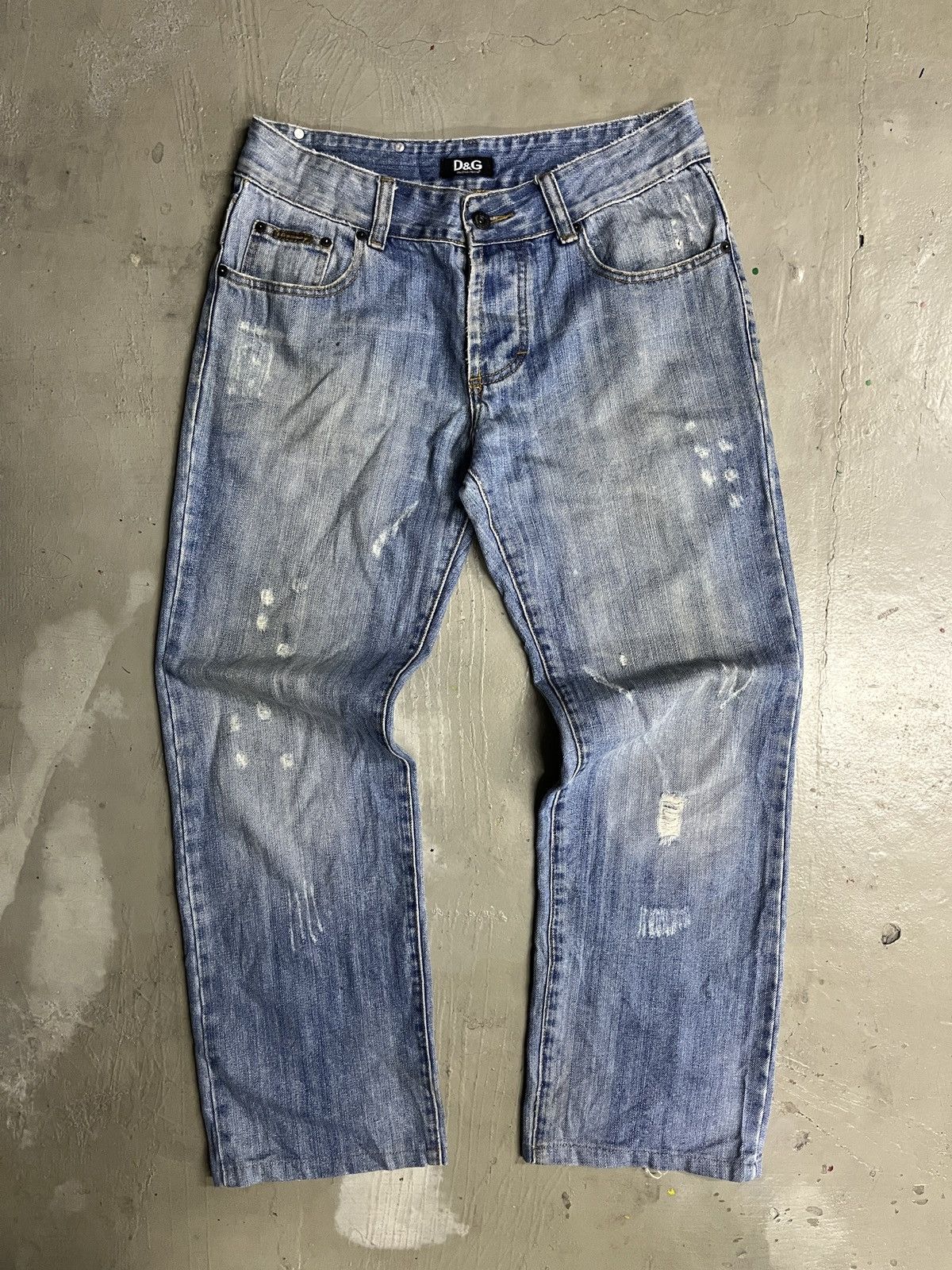 Dolce & Gabbana Vintage Dolce Gabbana Distressed DG Logo Denim Jeans Baggy Size US 32 / EU 48 - 3 Thumbnail