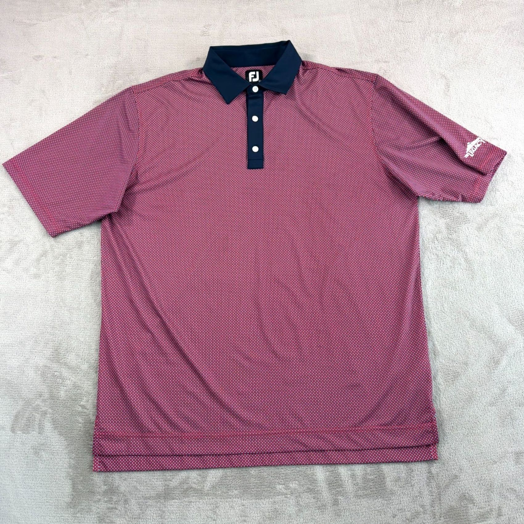 Footjoy FootJoy Polo Shirt Men XL Geo Navy Scarlet Performance Golf NEW Size US XL / EU 56 / 4 - 4 Thumbnail