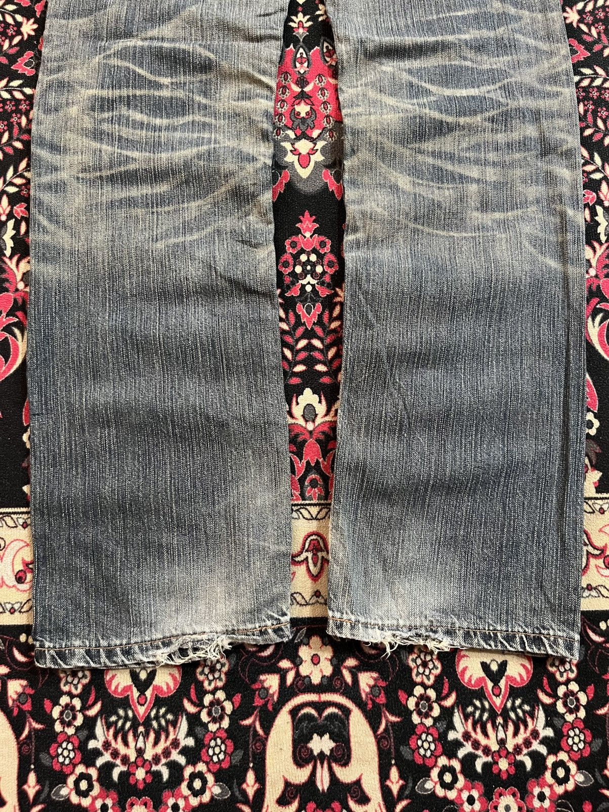 Edwin Vintage Edwin XVS Blue Faded Washed Whisker Straight Jeans Size US 30 / EU 46 - 9 Thumbnail