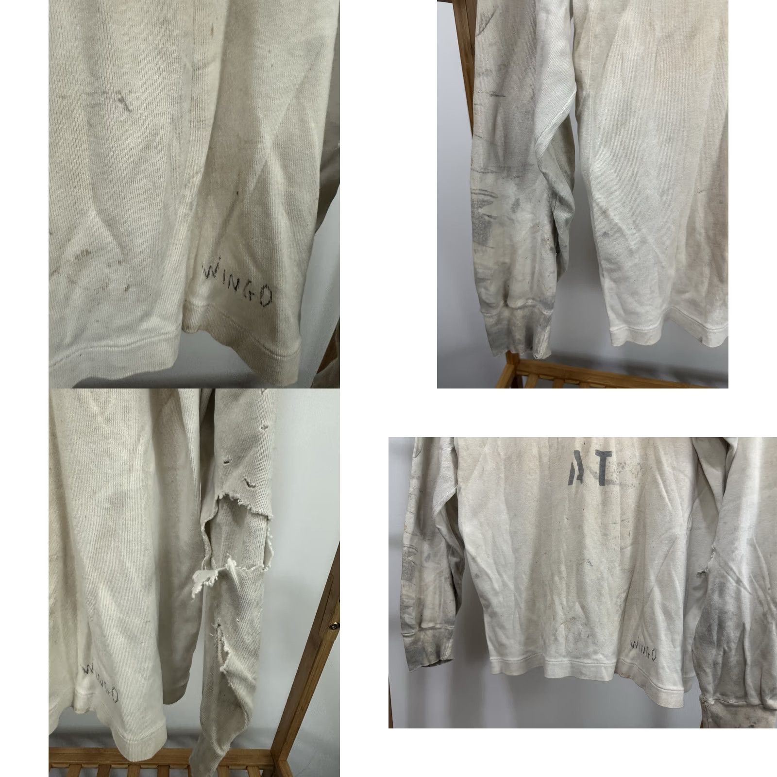 Vintage VINTAGE 60s 70s US Navy Military VF 103 Squadron Crew Shirt L Cream Mens Size US L / EU 52-54 / 3 - 8 Thumbnail