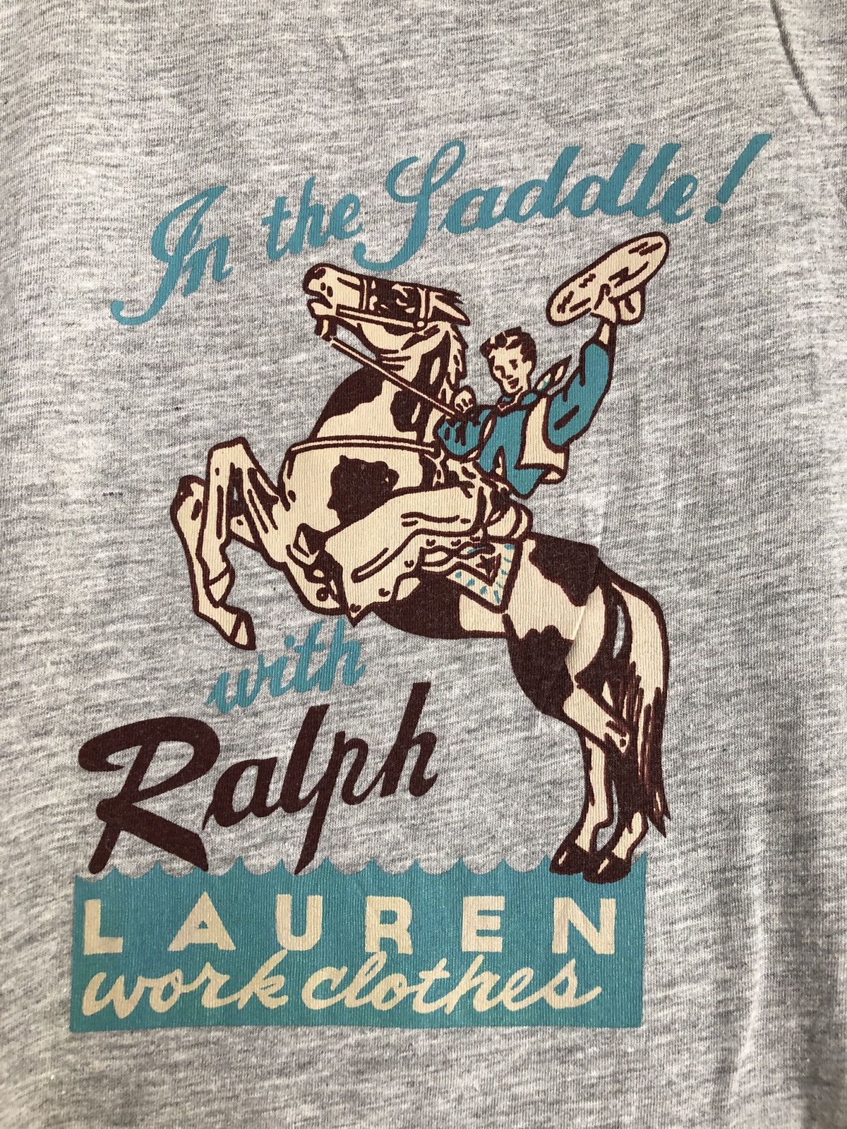 Vintage Vintage Ralph Lauren Pocket T-Shirt Cowboy Size US L / EU 52-54 / 3 - 2 Thumbnail