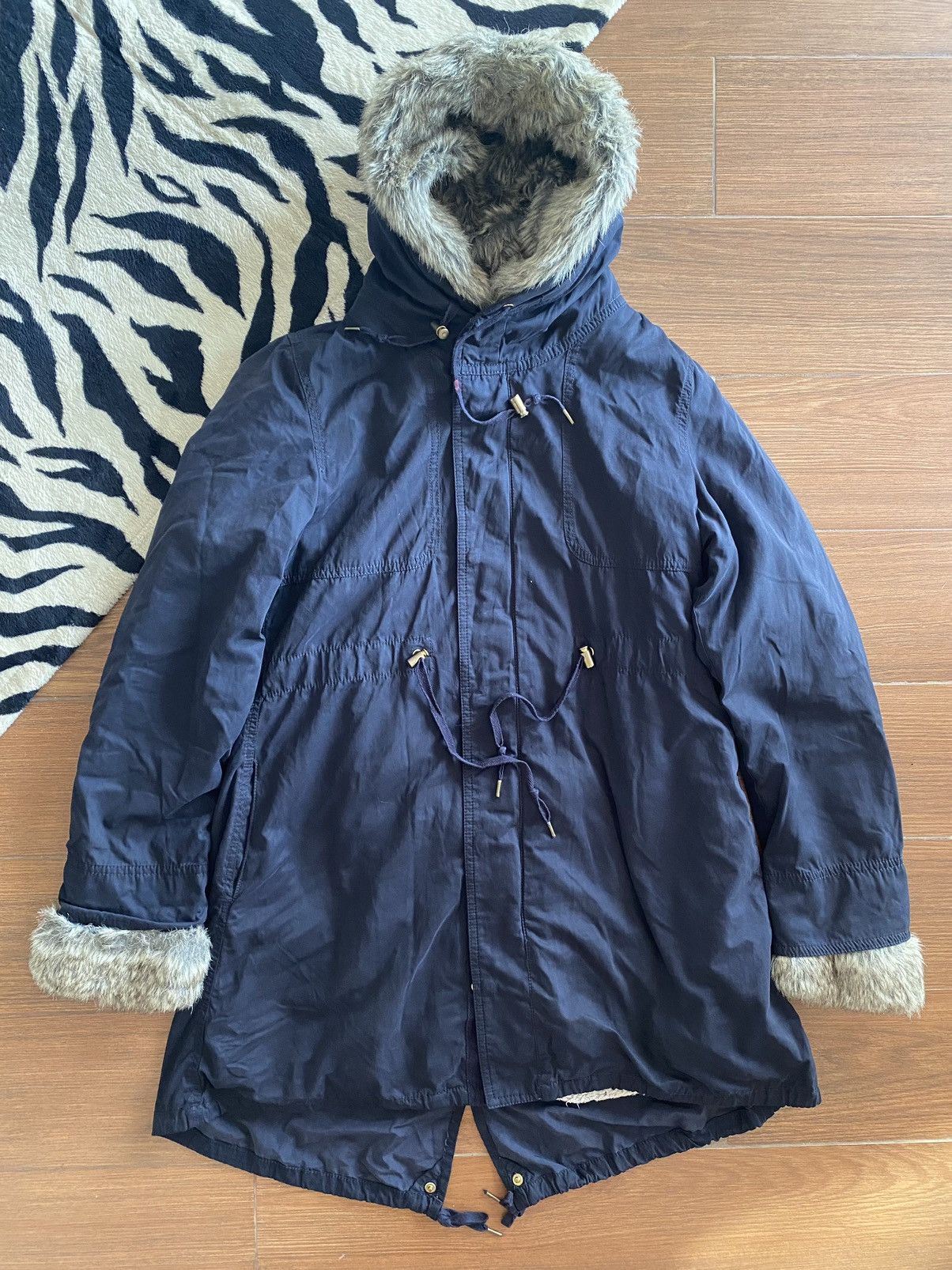 If Six Was Nine × Japanese Brand × Le Grande Bleu (L.G.B.) Back number fur jacket puffer IfSixWasNine L.G.B Style Size US L / EU 52-54 / 3 - 4 Thumbnail
