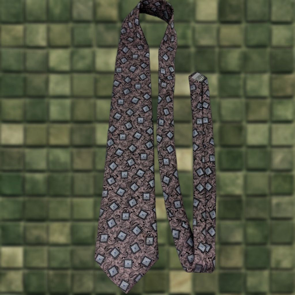 Vintage VINTAGE Towncraft Geometric Square Paisley Silk Polyester Mens Neck Tie Portugal Neck Tie Mens Vintage Geometric Paisley Tie Mens Portugal Size ONE SIZE - 1 Thumbnail