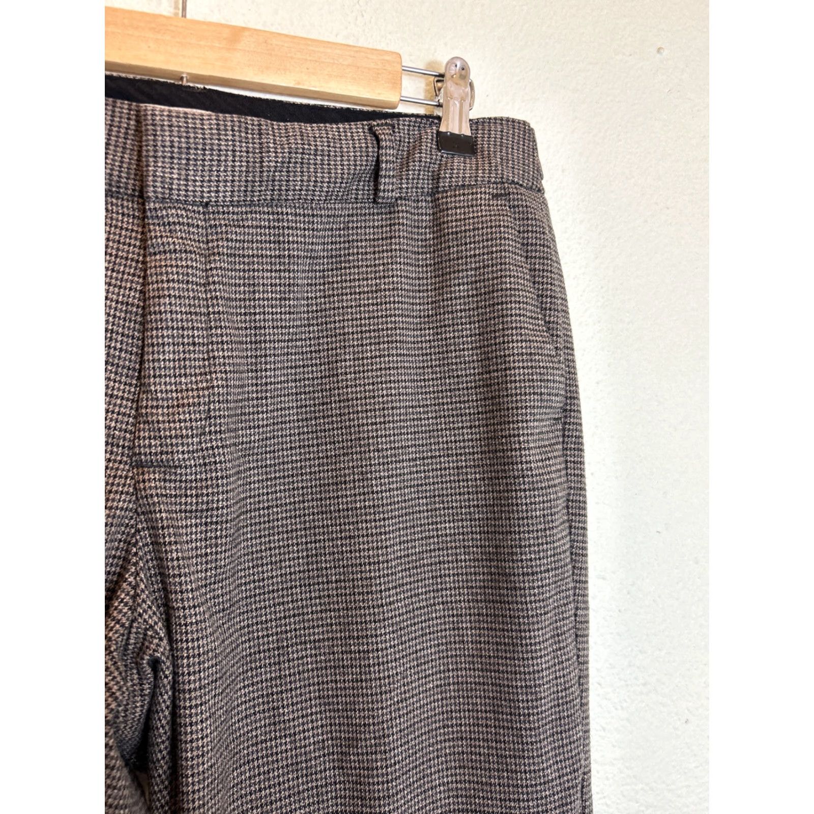 Banana Republic VINTAGE Banana Republic Pants Womens Size 10 Brown Houndstooth Polyester Relaxed Dress Pants 32x32 Size 32" / US 10 / IT 46 - 5 Thumbnail