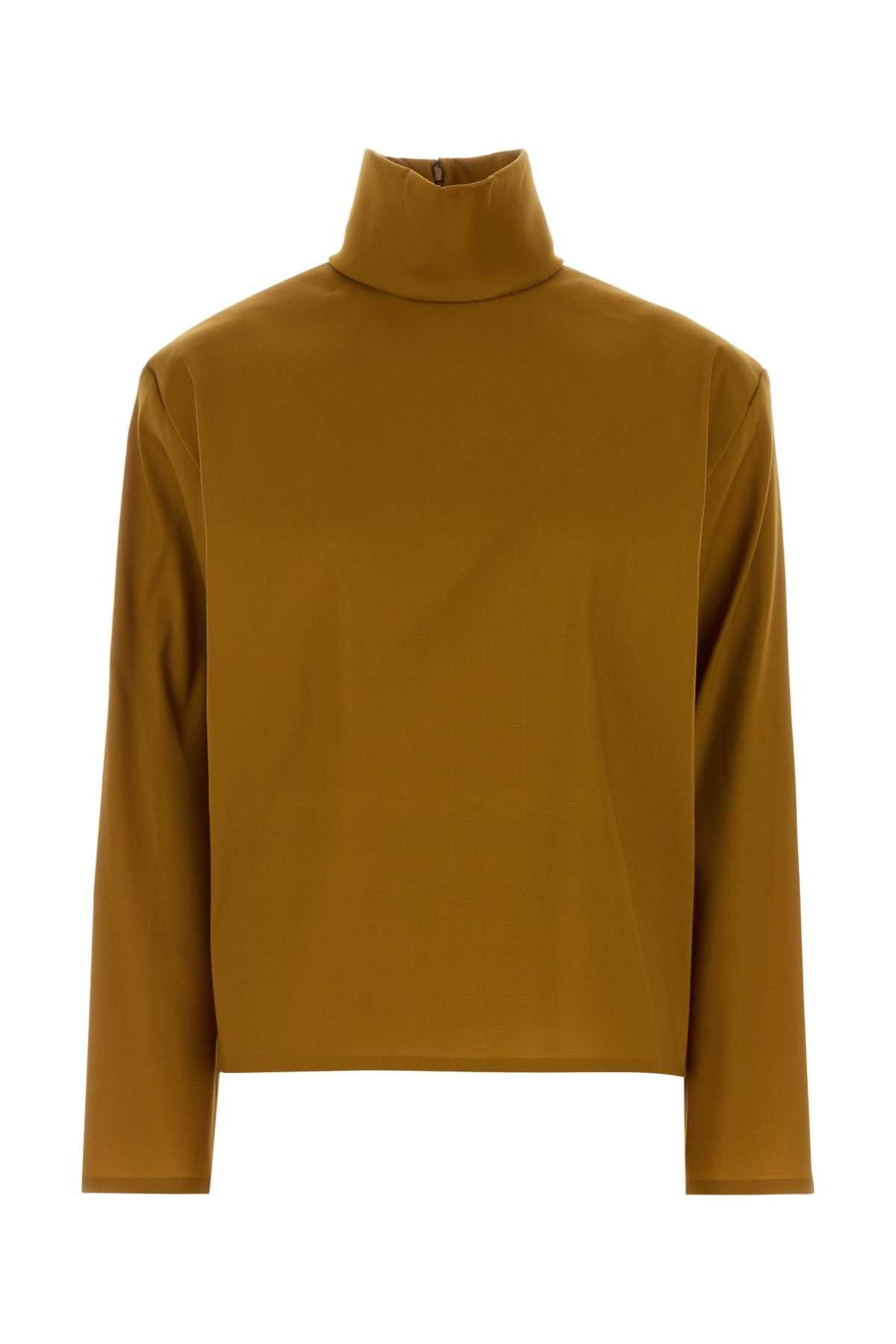 Orange Stretch Silk Blend Top