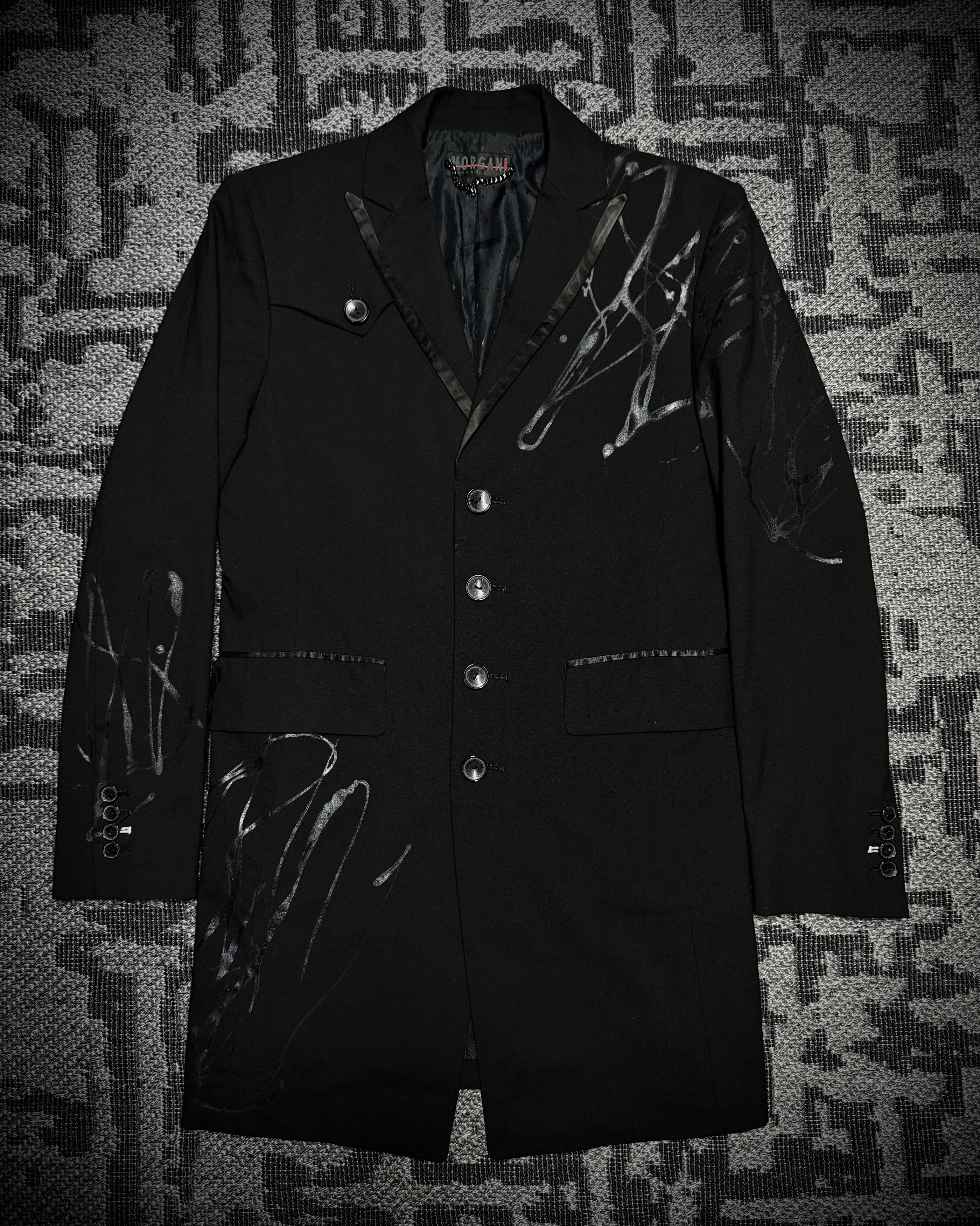 Morgan Homme Morgan Homme Coated Abstract Long Blazer Size 36R - 1 Thumbnail