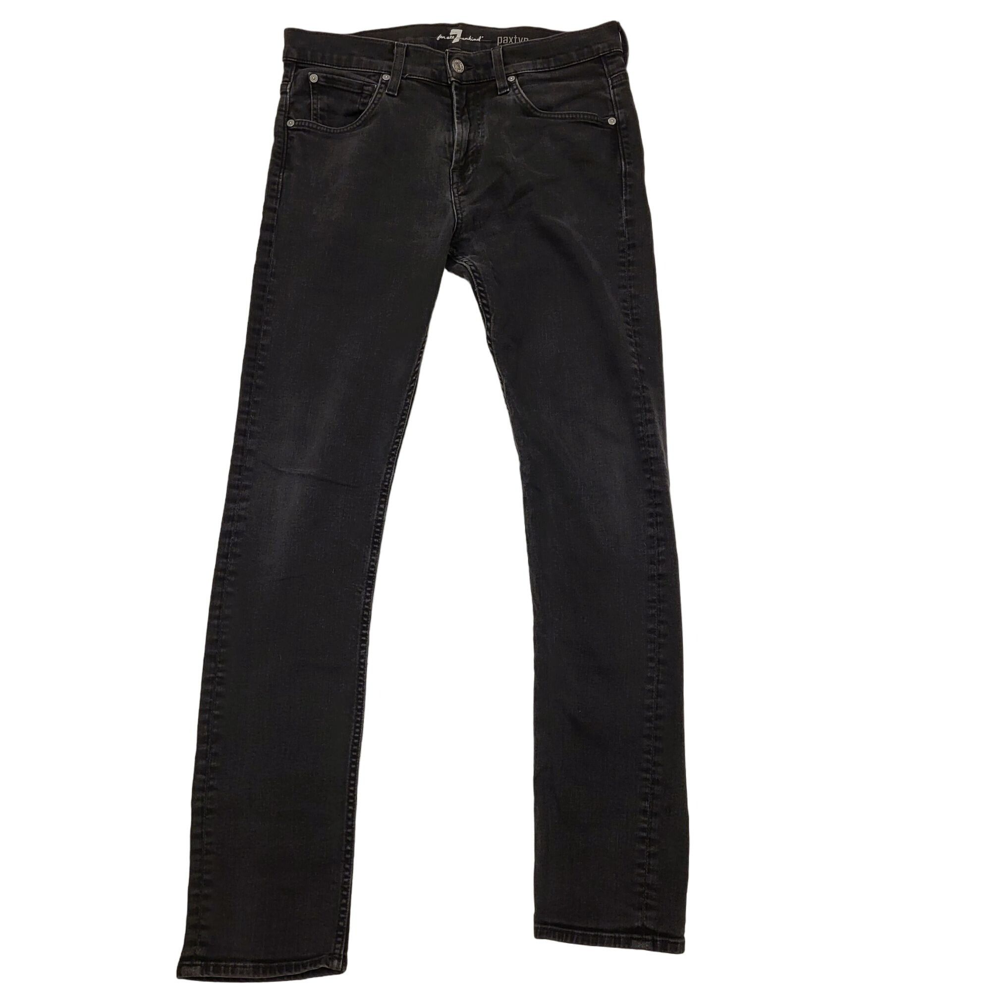 7 For All Mankind Paxton Black Skinny Jeans Men's 33