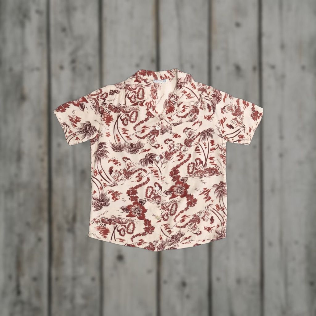 Vintage VINTAGE Watumull's Hawaiian Aloha Shirt Shirt S Beige 1950s Hawaii Watumull's Mens Womens Boys Girls Size US S / EU 44-46 / 1 - 1 Thumbnail