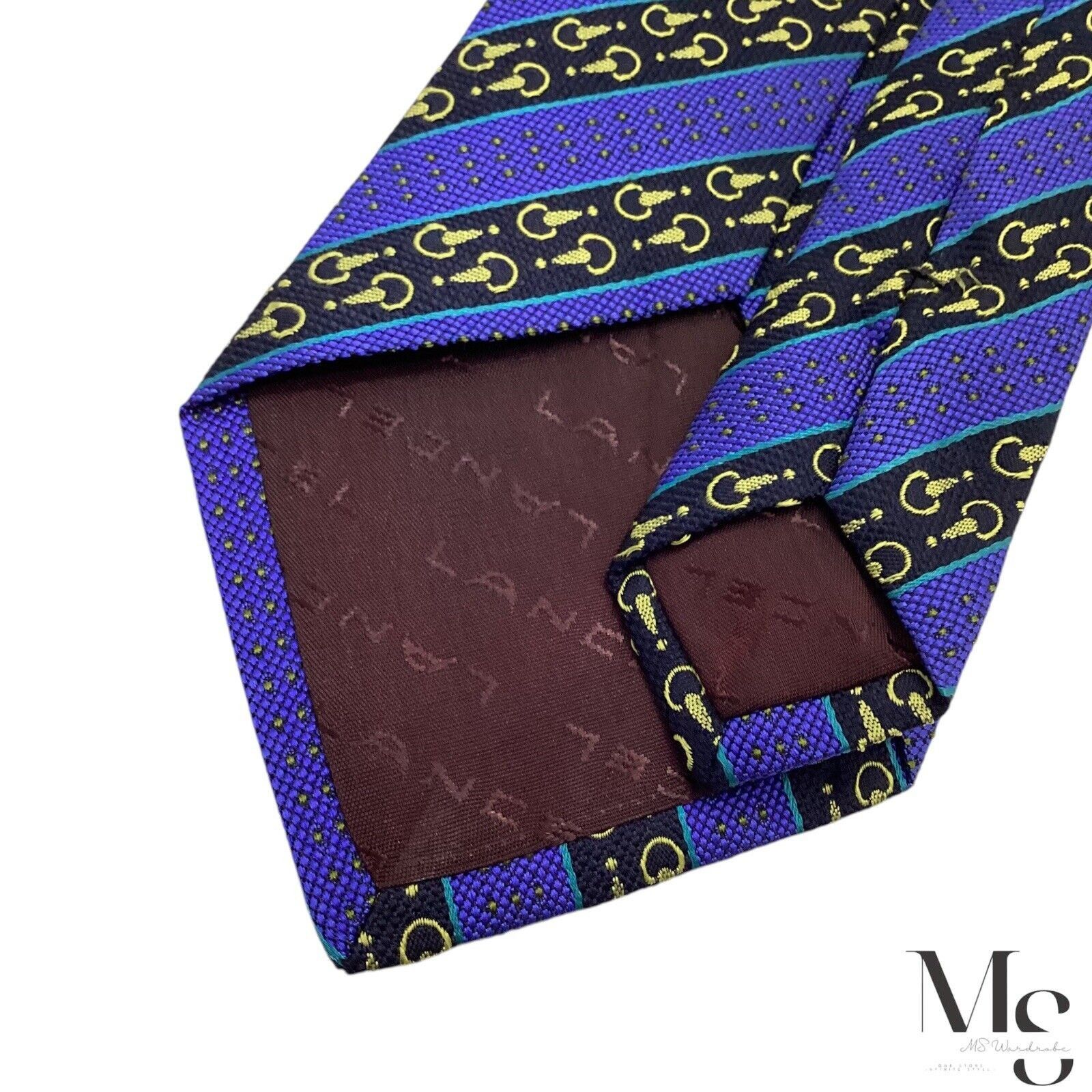 Lancel LANCEL PARIS XL Blue Striped With Snaffle Silk Tie Made In F Size ONE SIZE - 6 Thumbnail