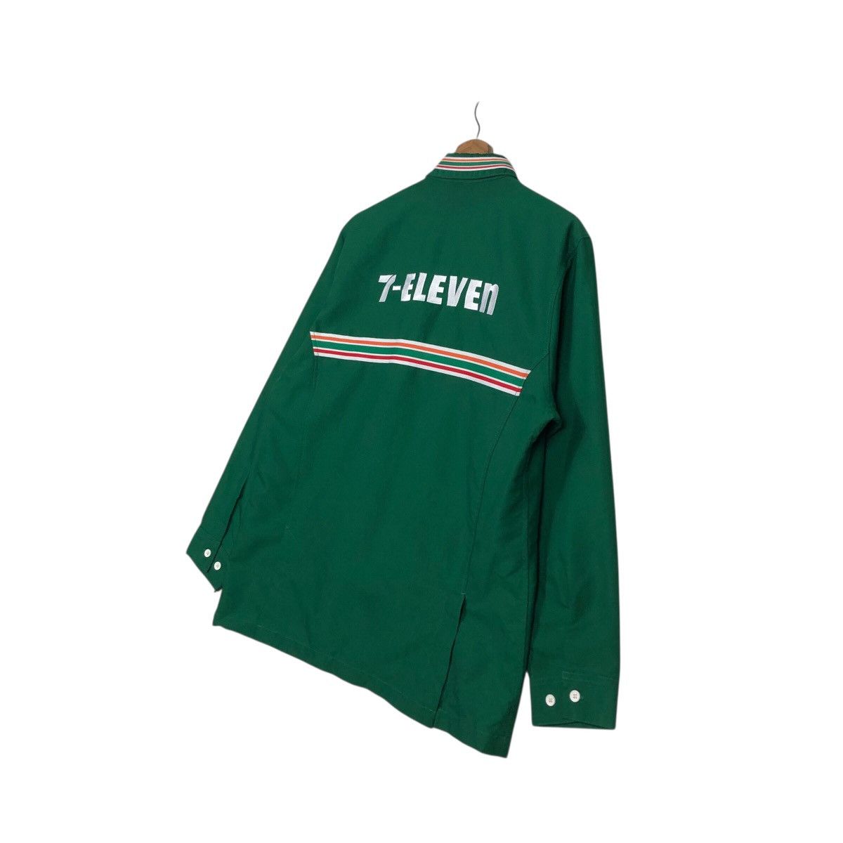 Japanese Brand Vintage 7-Eleven Employee Uniform Jacket Green Zip-Up Size US M / EU 48-50 / 2 - 11 Thumbnail