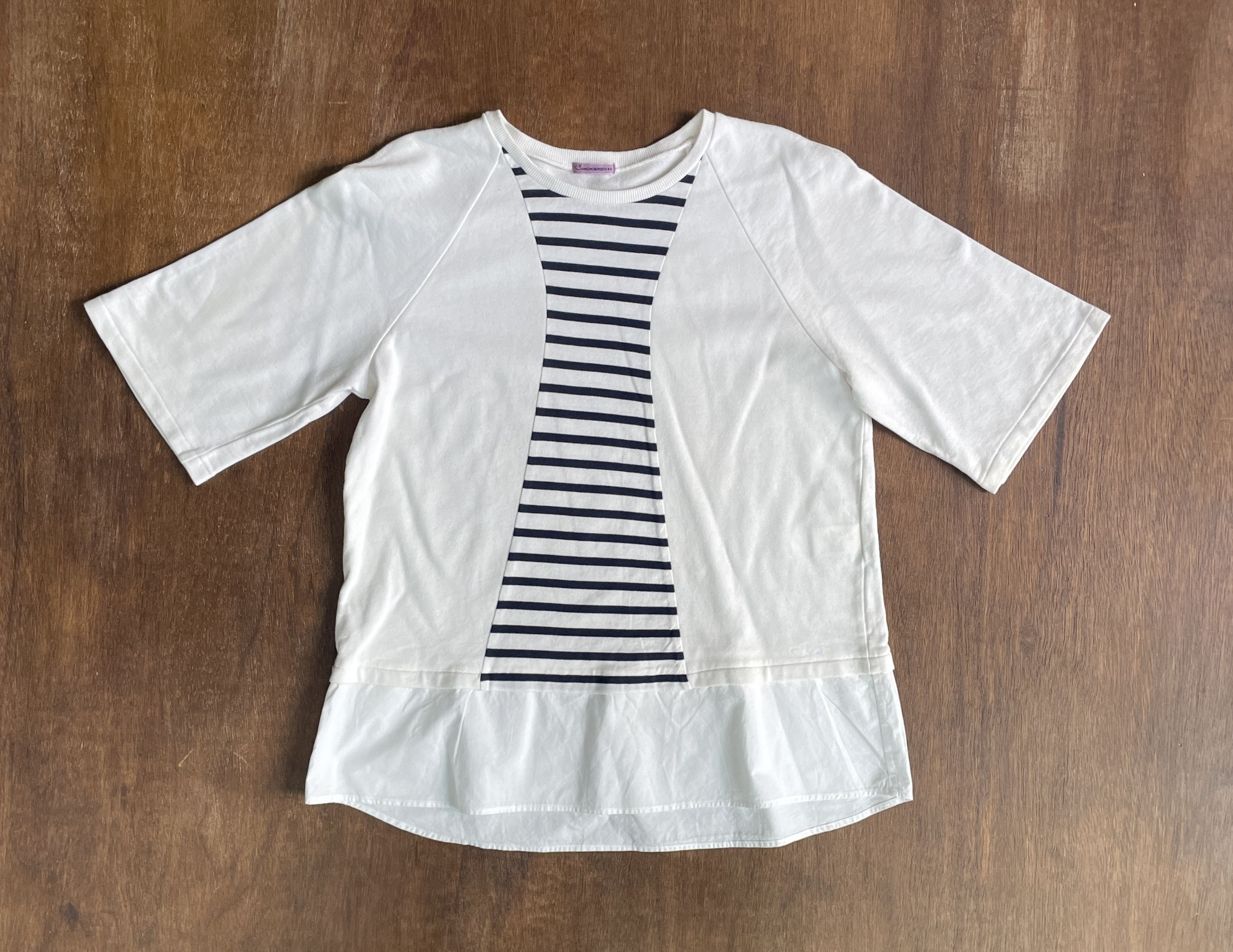 Undercover Sue Undercover Layered Stripe Panel Short Sleeve Top White Size US M / EU 48-50 / 2 - 1 Thumbnail