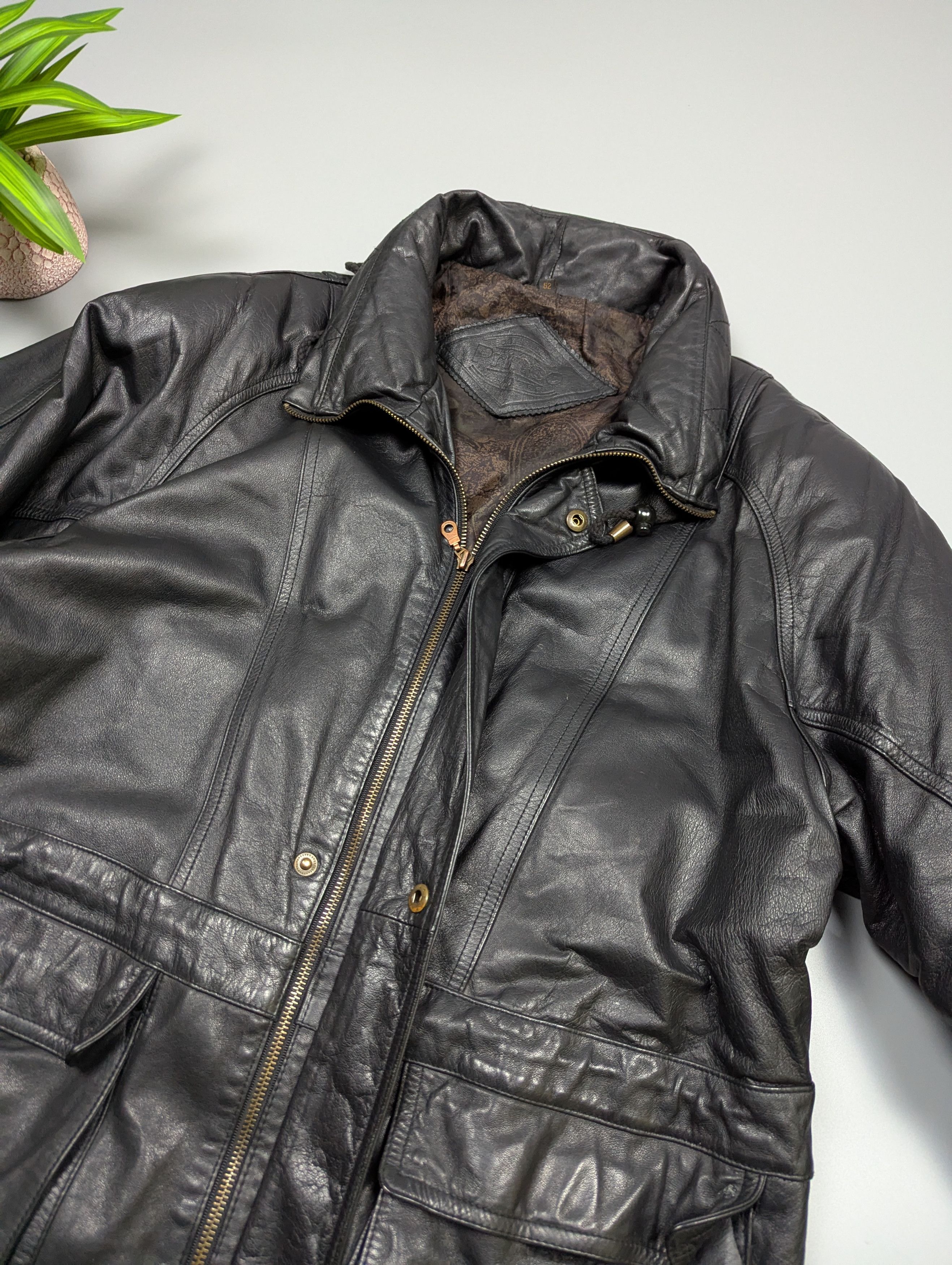 Vintage Vintage PRINCE Heavy Black Leather Multi-Pocket Jacket Size US L / EU 52-54 / 3 - 8 Thumbnail