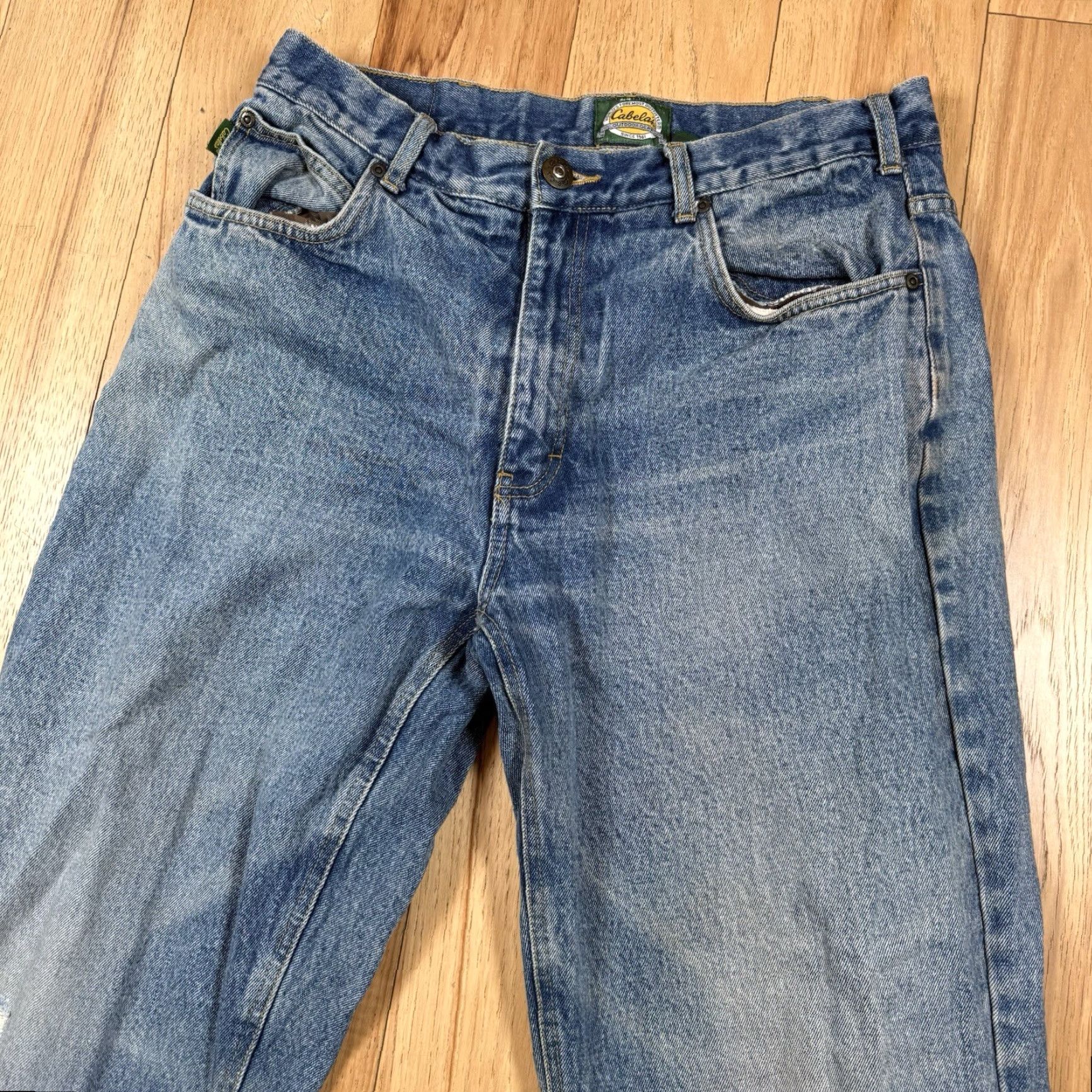 Vintage VINTAGE Cabela's Jeans Flannel Lined Blue Insulated 32x30 Mens Work Hunting Straight Jeans Size US 32 / EU 48 - 6 Thumbnail