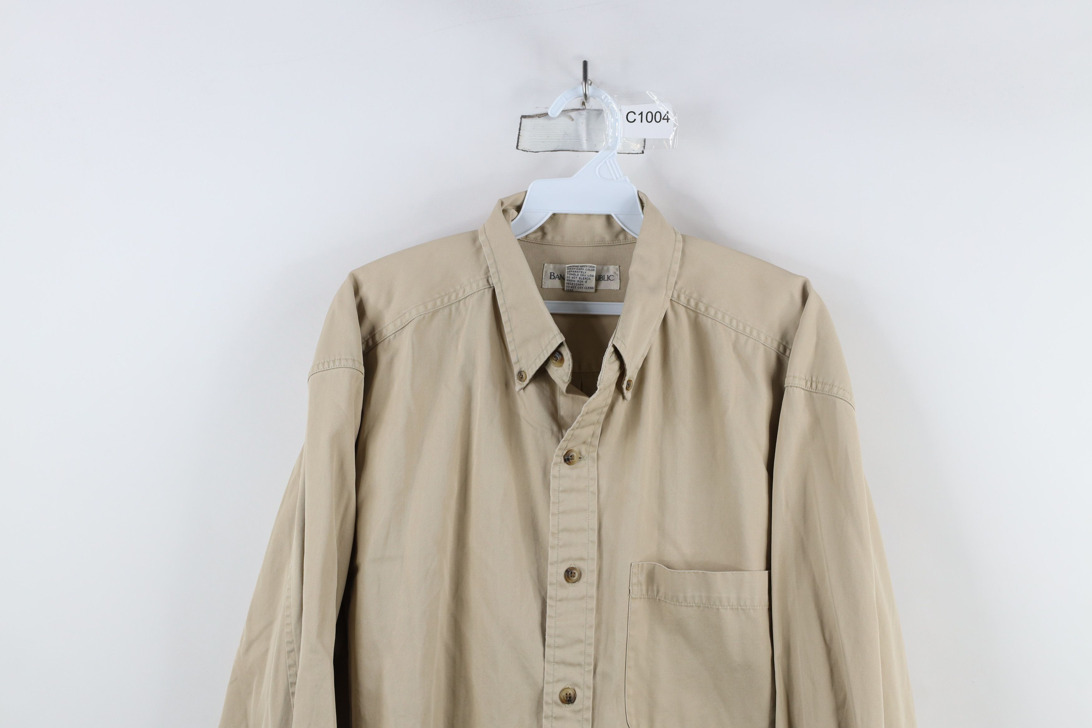 Banana Republic × Vintage Vintage 90s Banana Republic Heavy Cotton Button Down Shirt Size US L / EU 52-54 / 3 - 2 Thumbnail