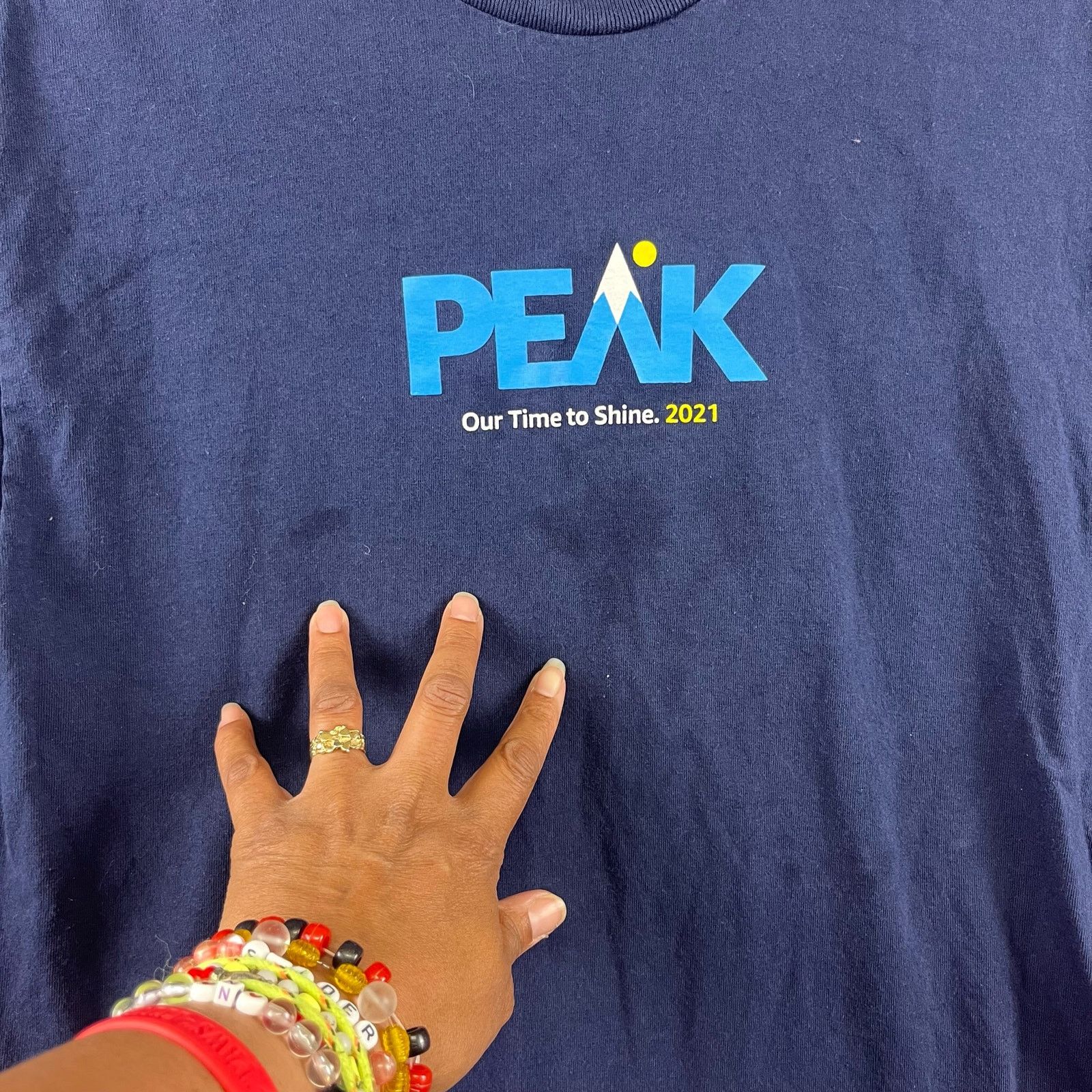 Gildan Blue Peak. Our Time to Shine Amazon Shirt Gildan Mens Medium Size US M / EU 48-50 / 2 - 5 Thumbnail