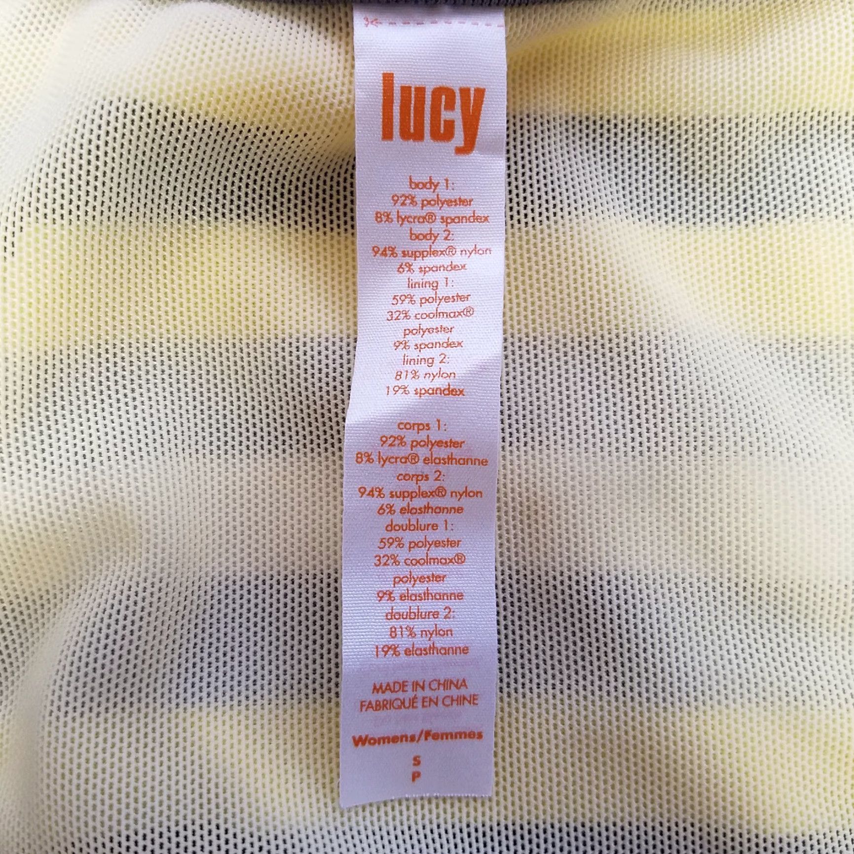 Vintage Lucy Womens Tank Top Size S Gray Yellow Striped Built in Bra Shelf Size S / US 4 / IT 40 - 4 Thumbnail