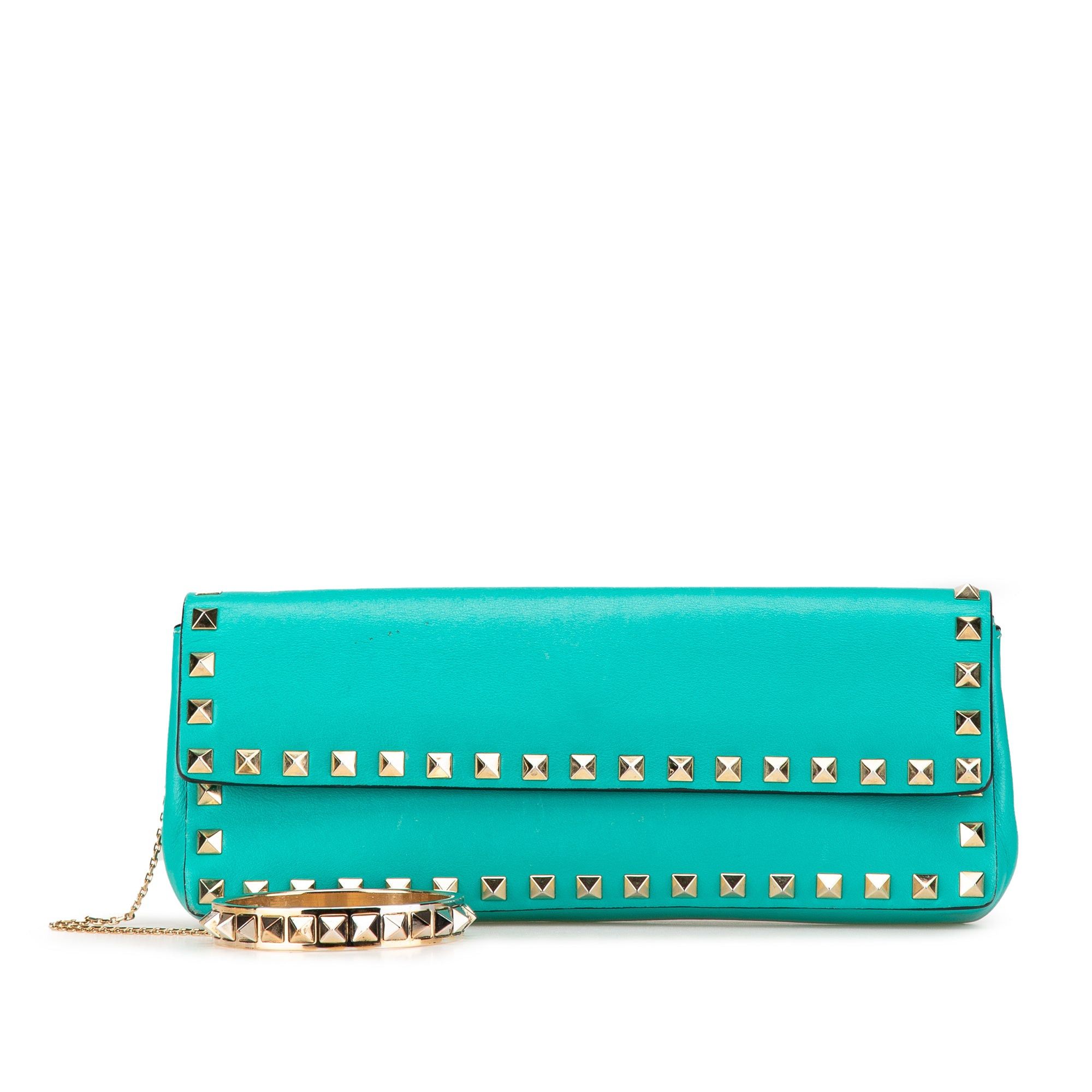 Valentino Valentino Nappa Rockstud Bangle Clutch Blue Size ONE SIZE - 1 Thumbnail