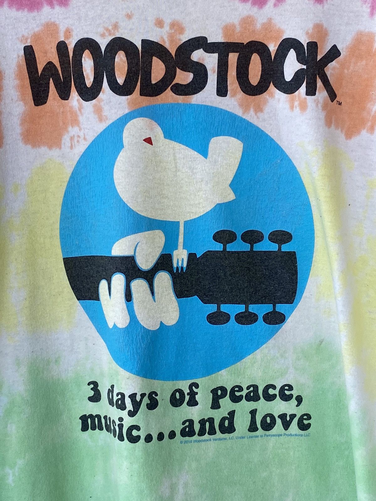 Vintage Woodstock Liquid Blue Tie Dye Tshirt Band Tees Size US XXL / EU 58 / 5 - 2 Thumbnail