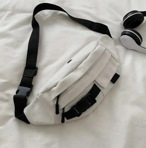 VIBE Waist Shoulder Bag Casual Canvas Harajuku Fanny Pack Size ONE SIZE - 1 Thumbnail