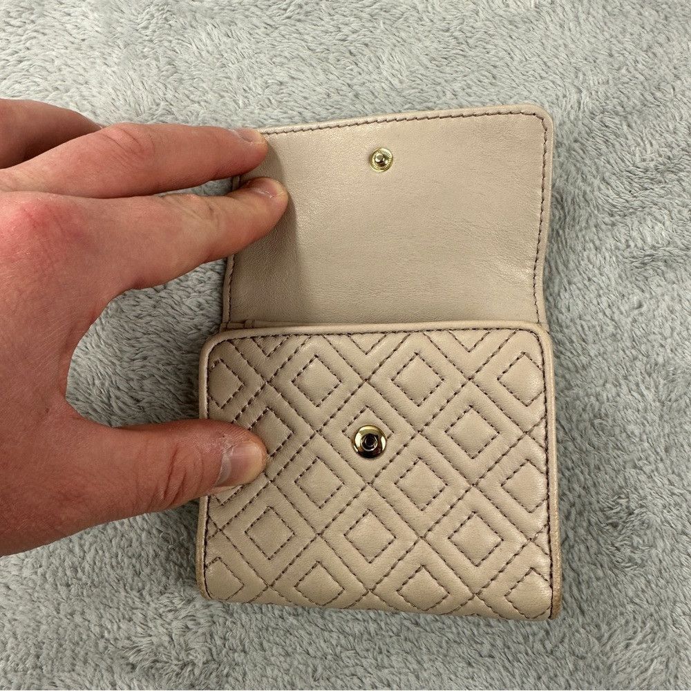 Tory Burch Tory Burch Mini Flap Wallet Leather Bedrock Cream Size ONE SIZE - 9 Thumbnail