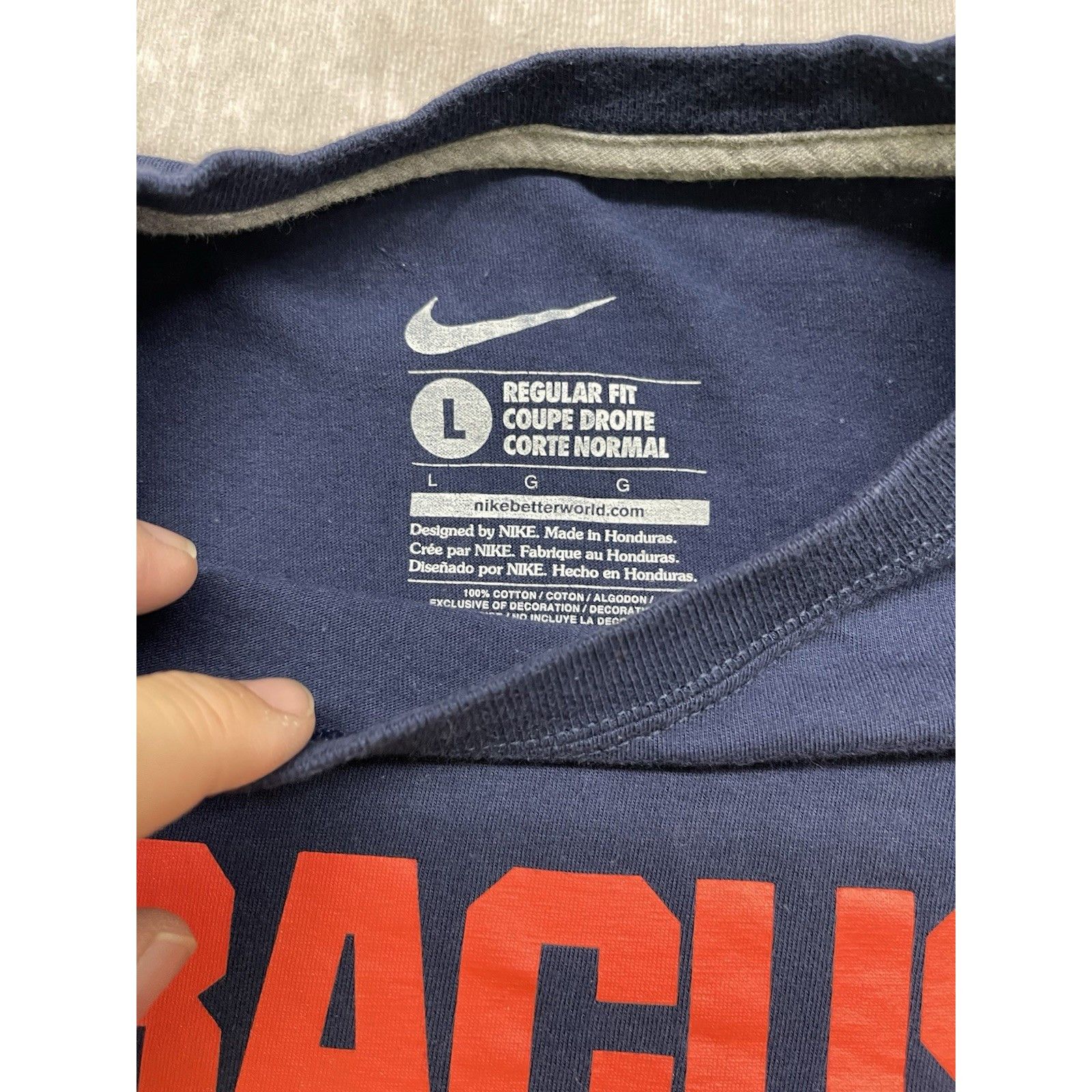 Nike Nike Syracuse Center Swoosh T-Shirt Men's L Navy Orange Vint Size US XL / EU 56 / 4 - 3 Thumbnail