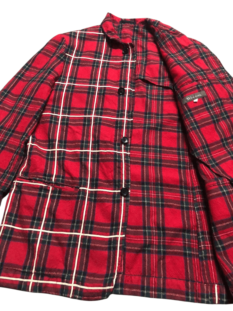 Yohji Yamamoto Vintage Yohji Yamamoto Y's For Men Wool Red Plaid Jacket Size US M / EU 48-50 / 2 - 5 Thumbnail