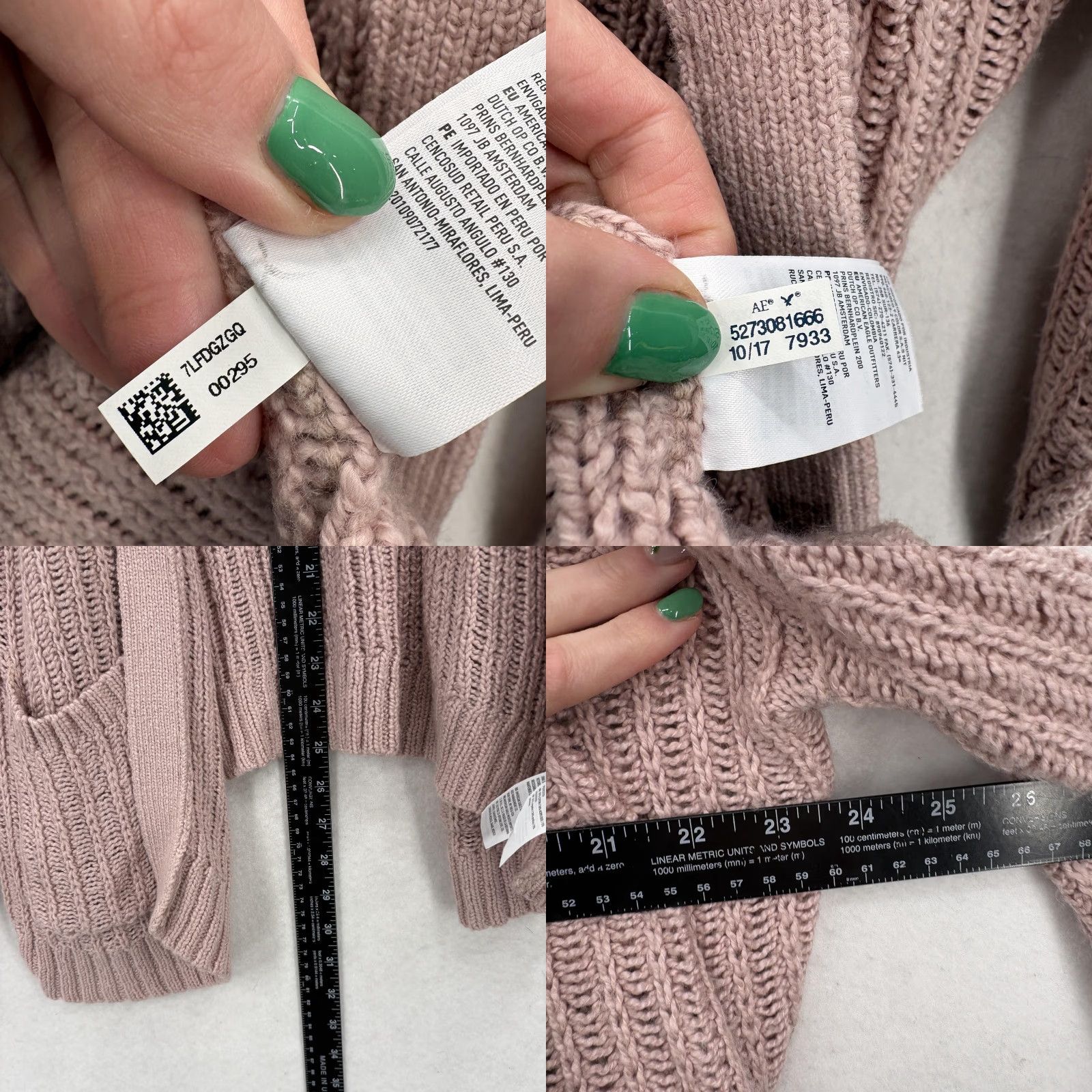 American Eagle Outfitters VINTAGE American Eagle Cardigan Sweater Womens Small Pink Hooded Open Knit Pockets NWT Size S / US 4 / IT 40 - 8 Thumbnail