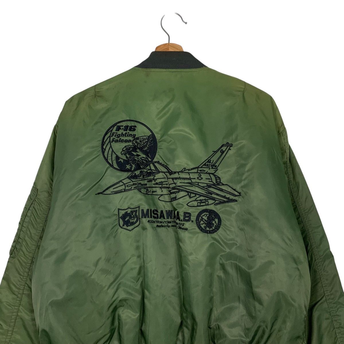 Japanese Brand F16 Fighting Falcon Misawa A.B Military Bomber Jacket Size US M / EU 48-50 / 2 - 8 Thumbnail
