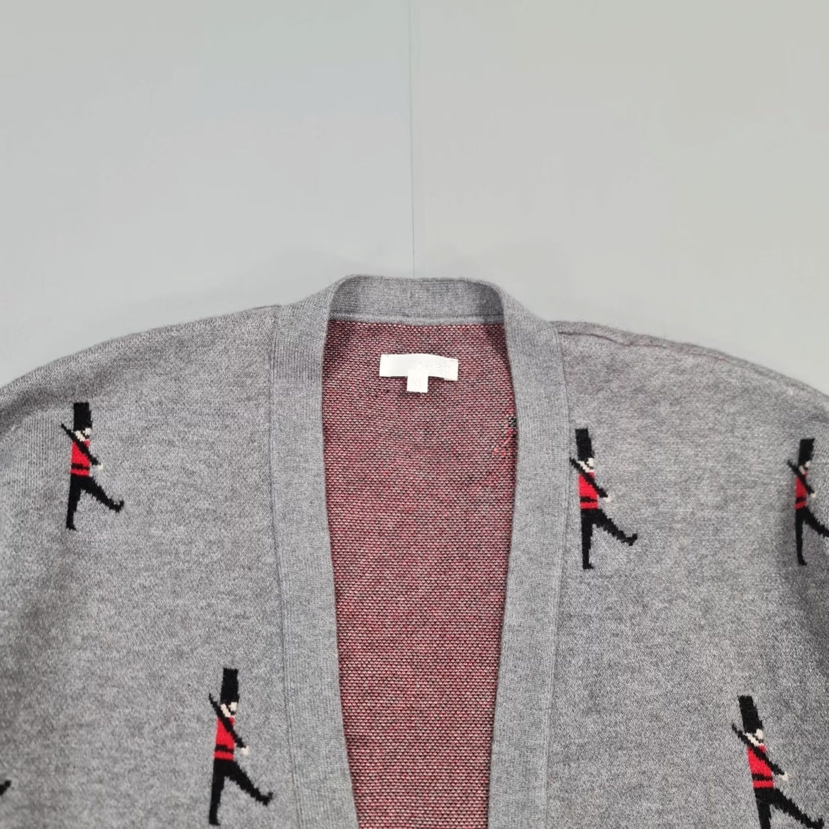 Vintage B+ab Womens Cardigan Grey XS Long Sleeve V-Neck Open Front Pockets Knitted Lightweight Relaxed Knit Jumper Casual Autumn Spring Summer Winter Size XS / US 0-2 / IT 36-38 - 2 Thumbnail