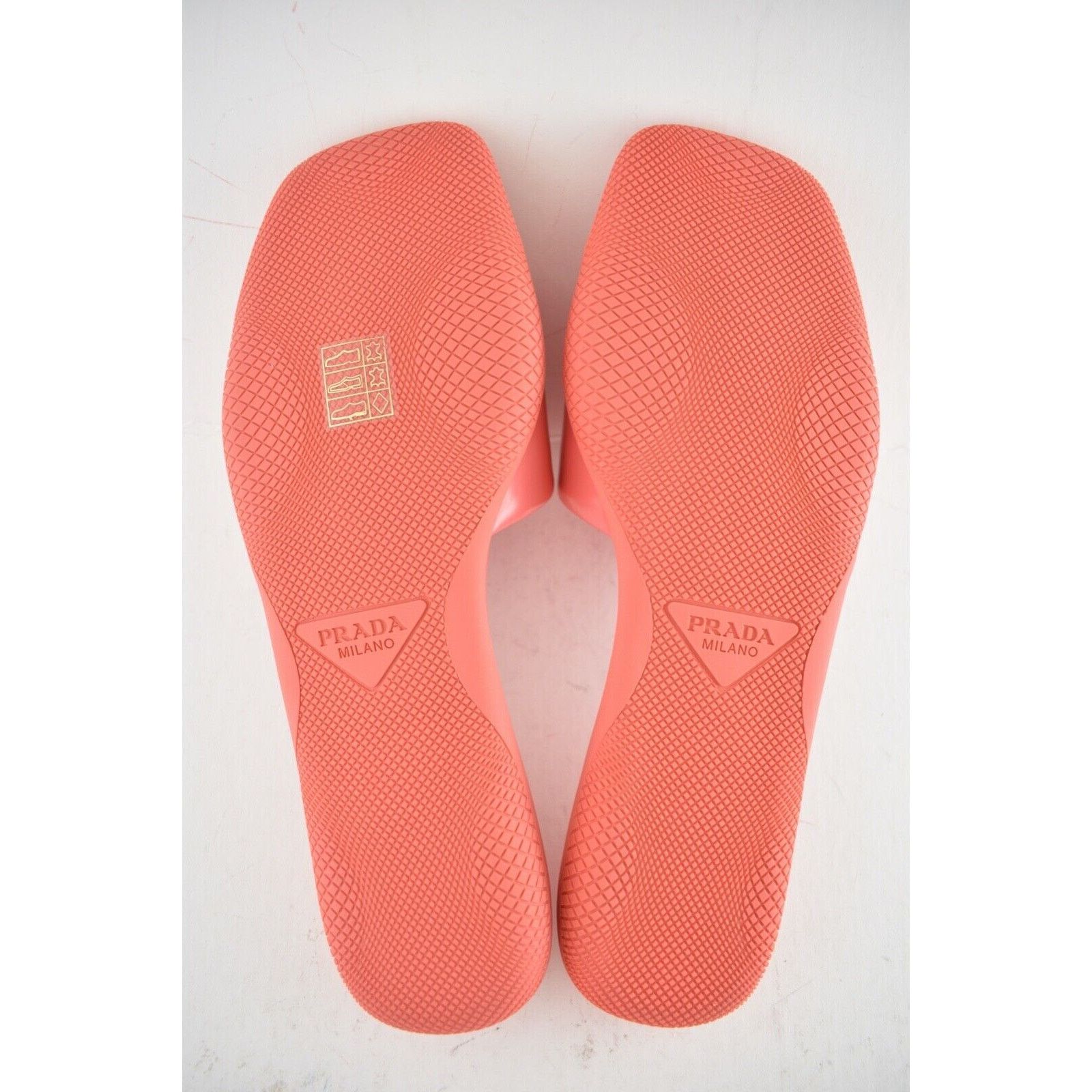Prada Prada Corallo Red Rubber Leather Triangle Logo Slide Sandal Size US 6.5 / IT 36.5 - 12 Thumbnail