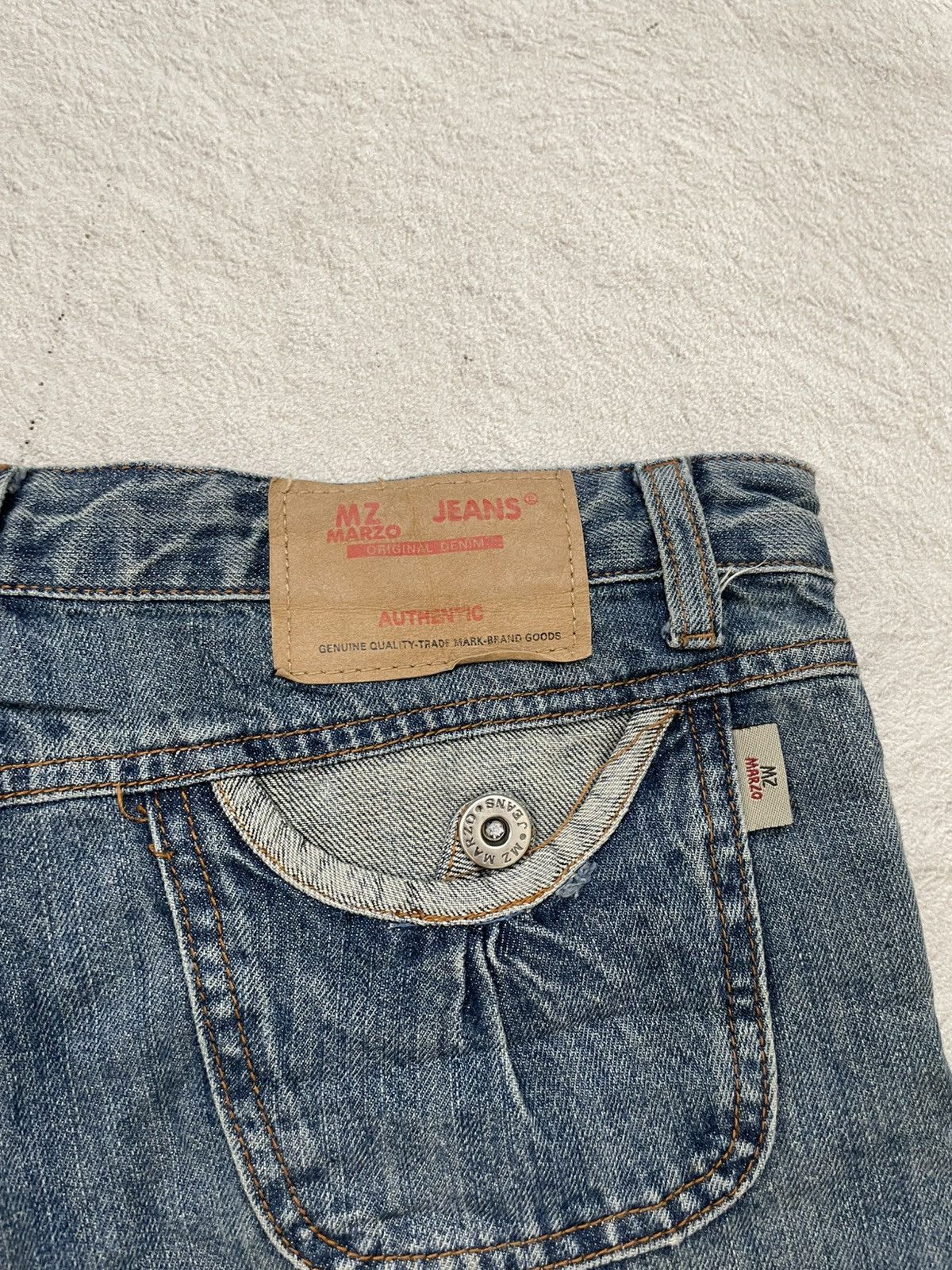 Japanese Brand 2000s Marzo Japanese Denim Dirty Washed Cargo Jeans Y2K Size US 32 / EU 48 - 10 Thumbnail