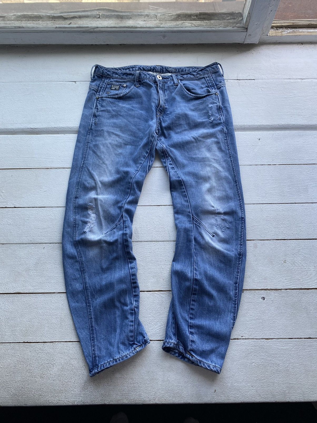 G-Star 🔥G Star Opium Punk Distressed 3d kate tapered Wmn Jeans Size 32" / US 10 / IT 46 - 2 Thumbnail