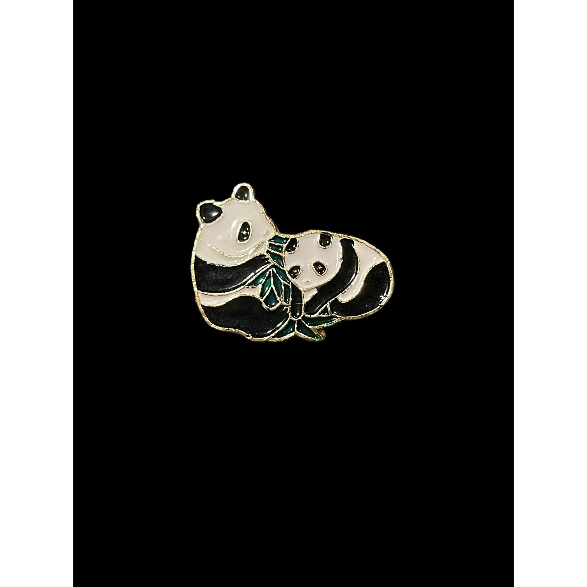 Vintage Vintage Panda Bears Enamel Brooch Pin Made in China Size ONE SIZE - 2 Thumbnail