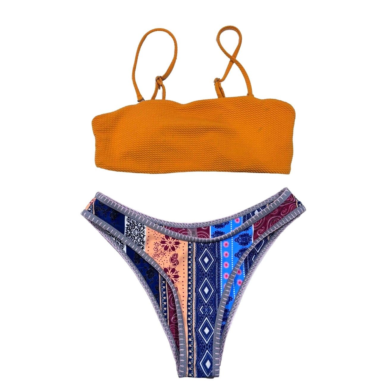ZAFUL ZAFUL Women's Bohemian Patchwork Print Bikini Set Sz S Size ONE SIZE - 1 Thumbnail