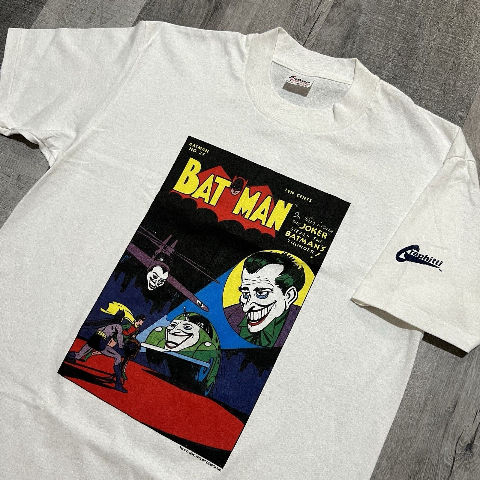 Tedman 1980s Batman T Shirt DC Comics Vtg Batman Vs Joker #37 Cover Size US L / EU 52-54 / 3 - 2 Thumbnail