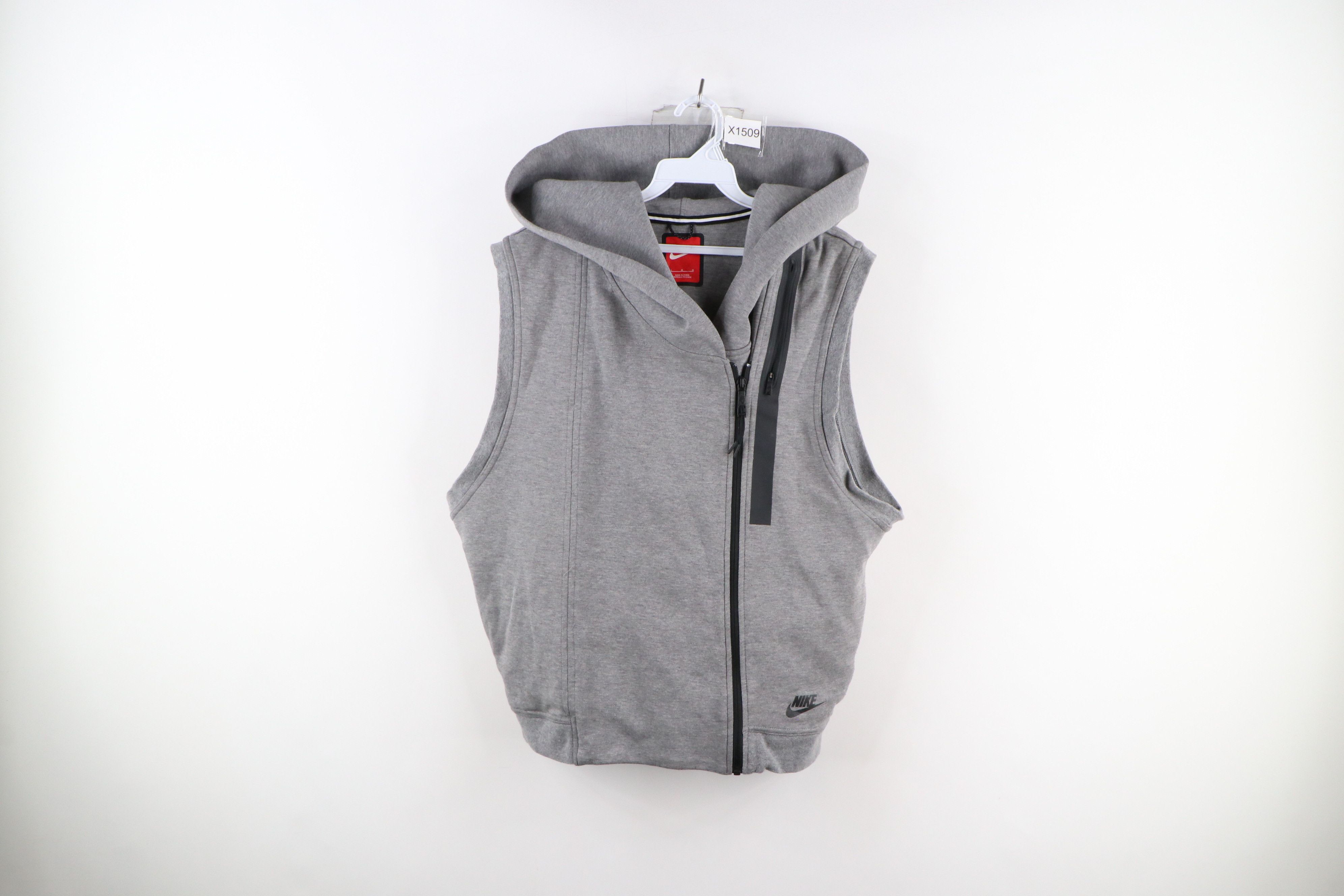 Nike Nike Spell Out Tech Fleece Full Zip Cape Vest Hoodie Gray Size L / US 10 / IT 46 - 1 Thumbnail
