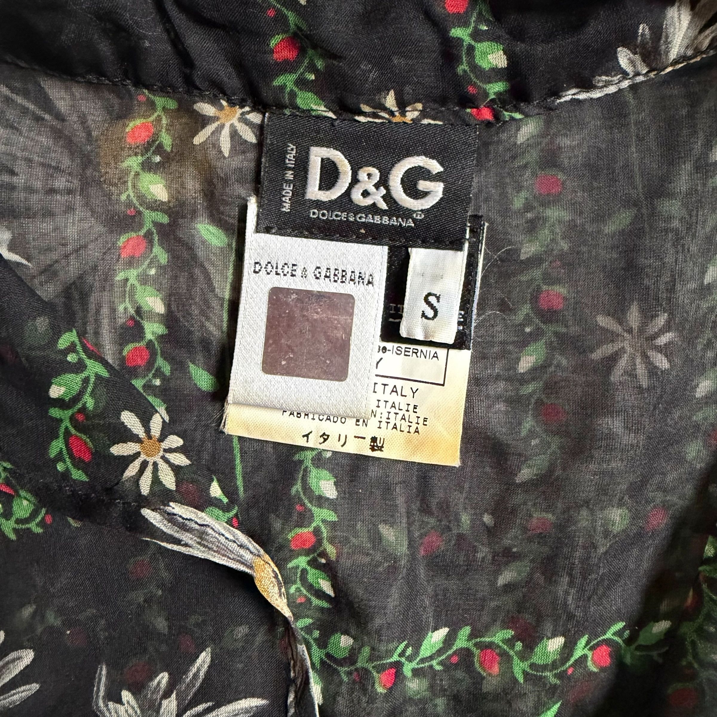 Dolce & Gabbana DOLCE & GABBANA SILK BLOUSE WITH FLOWERS Size S / US 4 / IT 40 - 6 Thumbnail