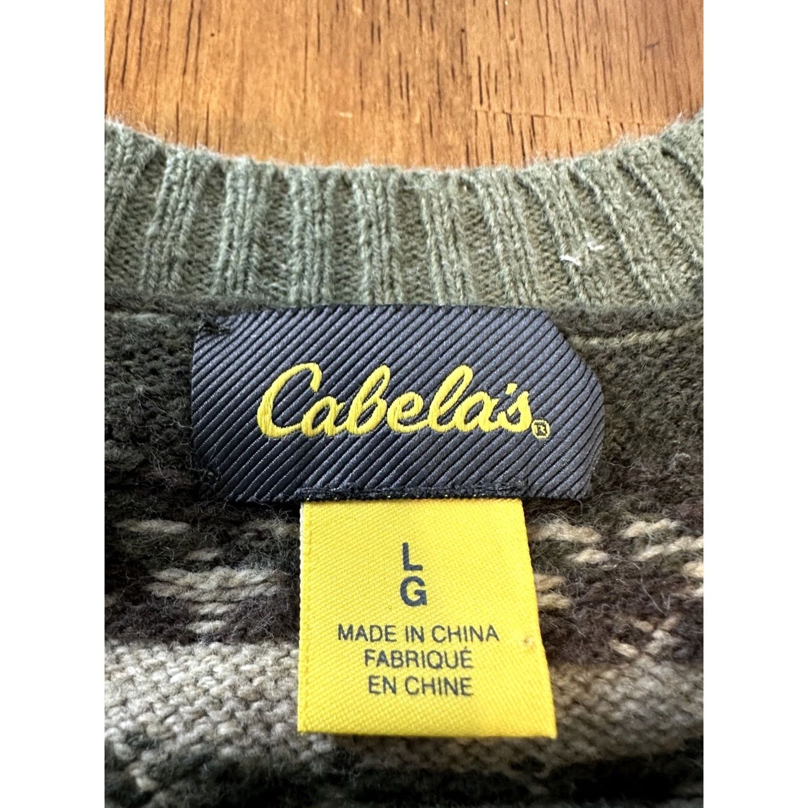 Vintage Cabela's Sweater Green Acrylic Cotton Large Men Size US L / EU 52-54 / 3 - 2 Thumbnail