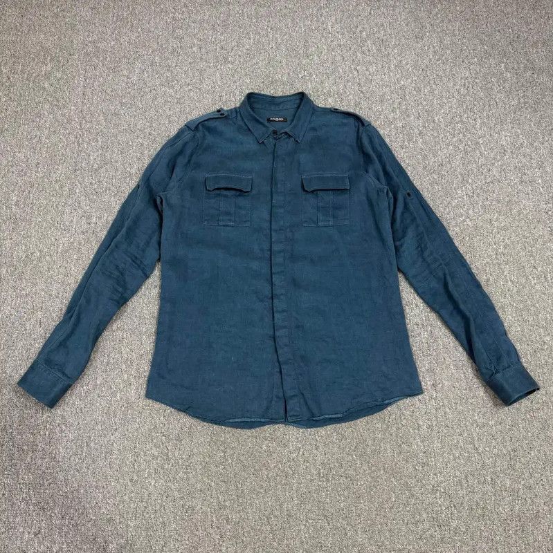 Balmain Balmain Blue Cotton Long Sleeve Shirt for Men 0089 Size US M / EU 48-50 / 2 - 1 Thumbnail