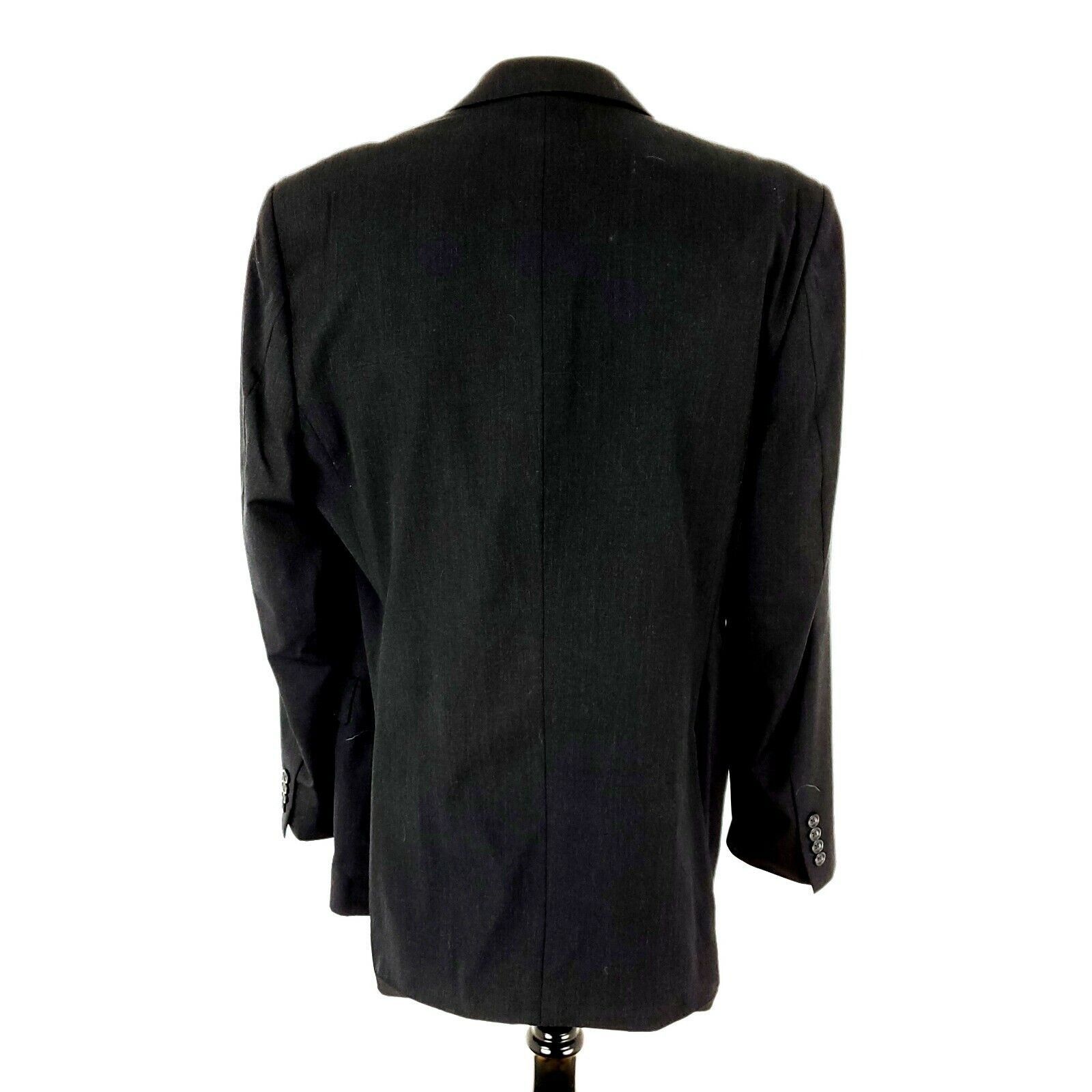 Pronto Uomo Pronto Uomo Wool 2 Button Blazer 42L Charcoal Gray Sport Coa Size ONE SIZE - 6 Thumbnail