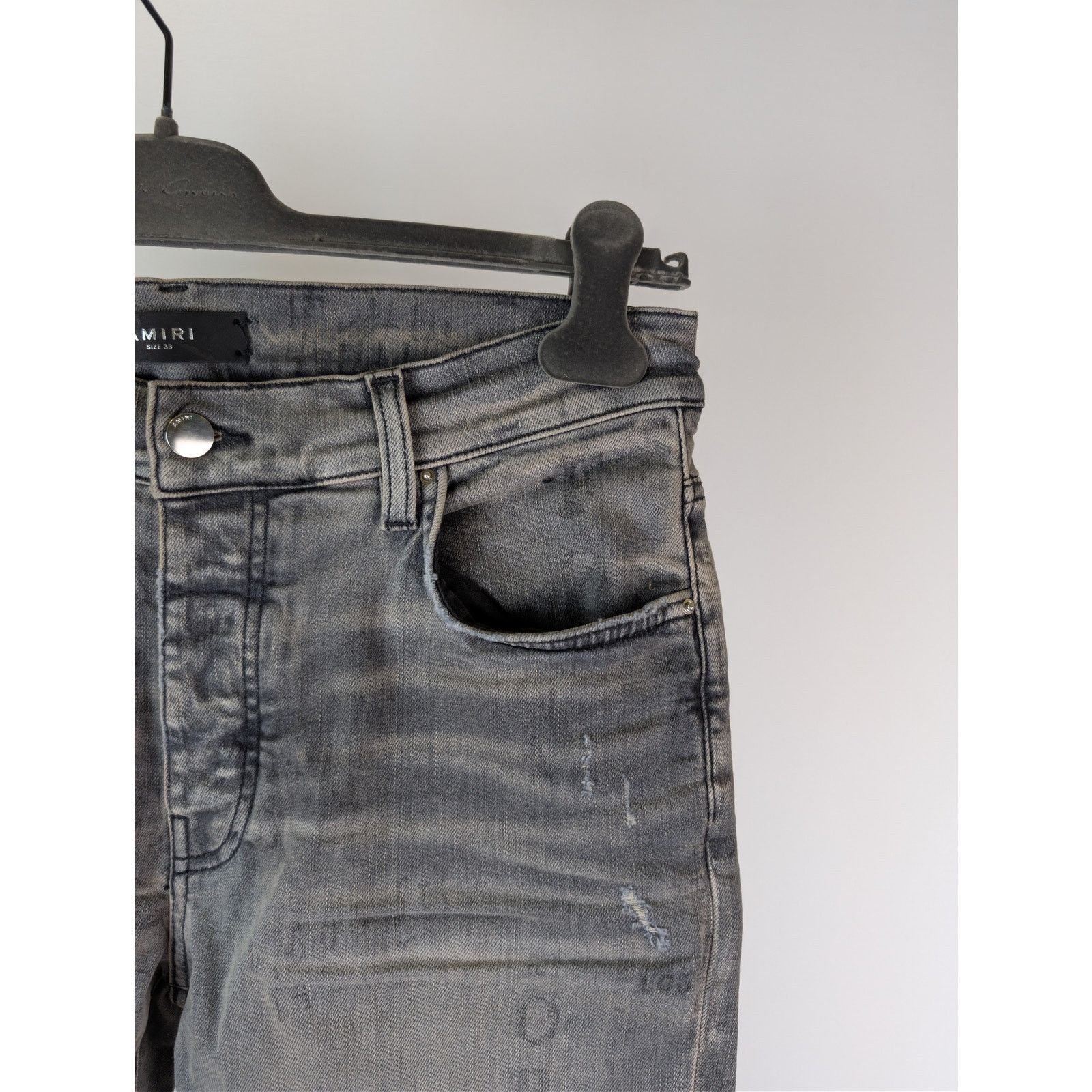 Amiri o1rshd1 Q:2 / Military Stencil Jean Denim Jeans in Grey 36 Size US 36 / EU 52 - 4 Thumbnail