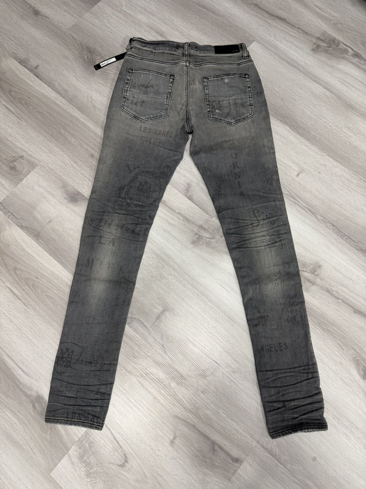 Amiri Amiri Military Stencil Jeans Grey Size US 30 / EU 46 - 2 Thumbnail