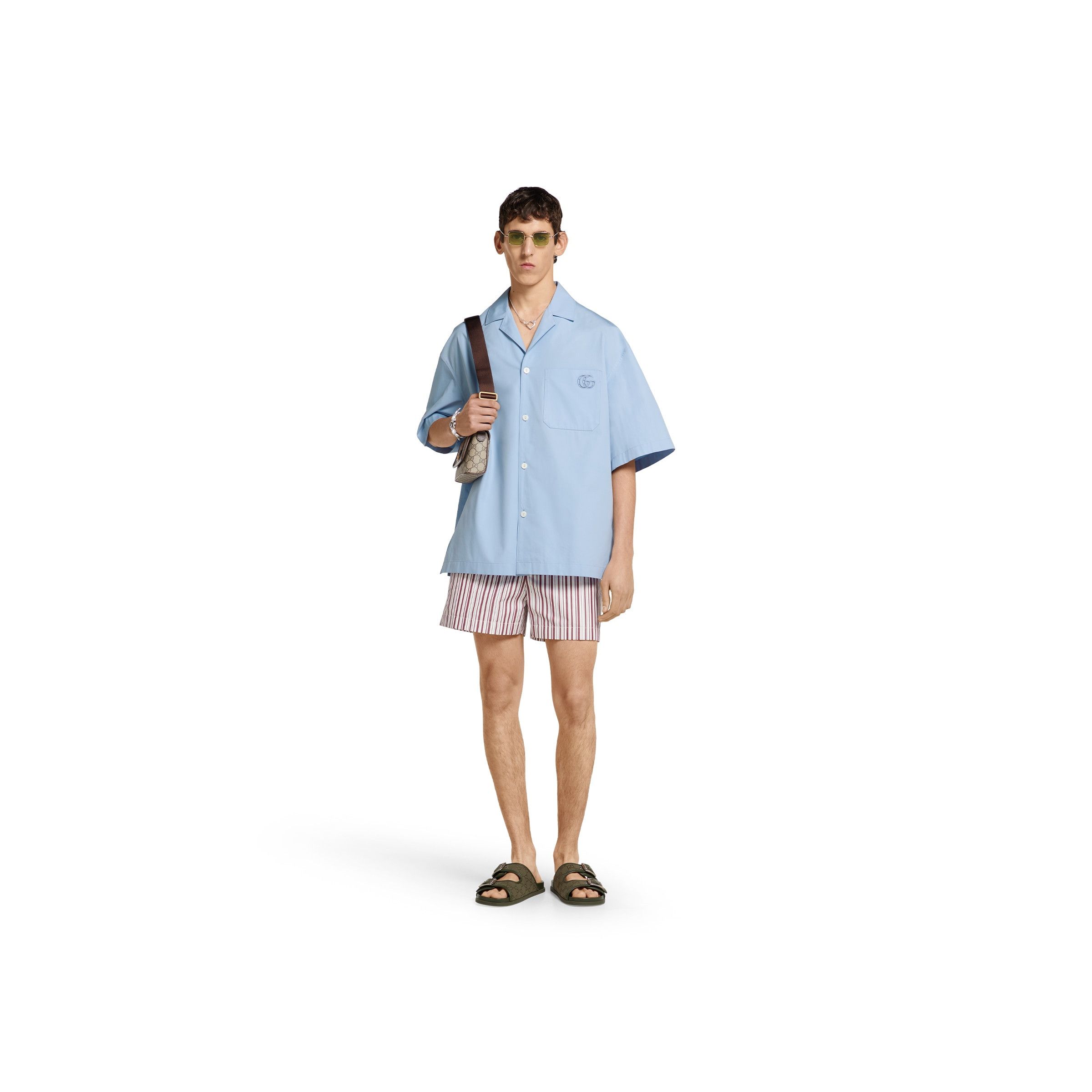 Gucci o1la5ras0426 Cotton Poplin Shirt in Blue Size US XL / EU 56 / 4 - 2 Thumbnail